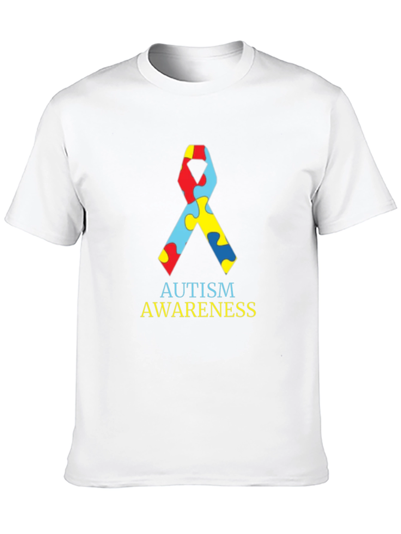 Autism Awareness Ribbon Black T-Shirt