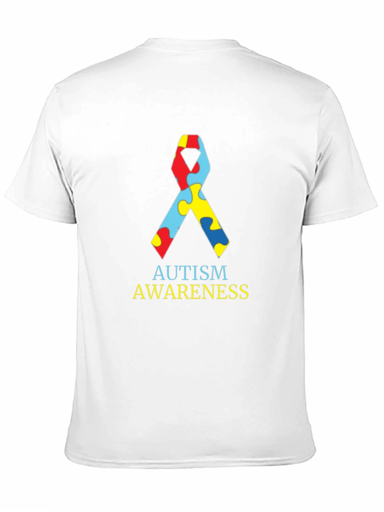 Autism Awareness Ribbon Black T-Shirt