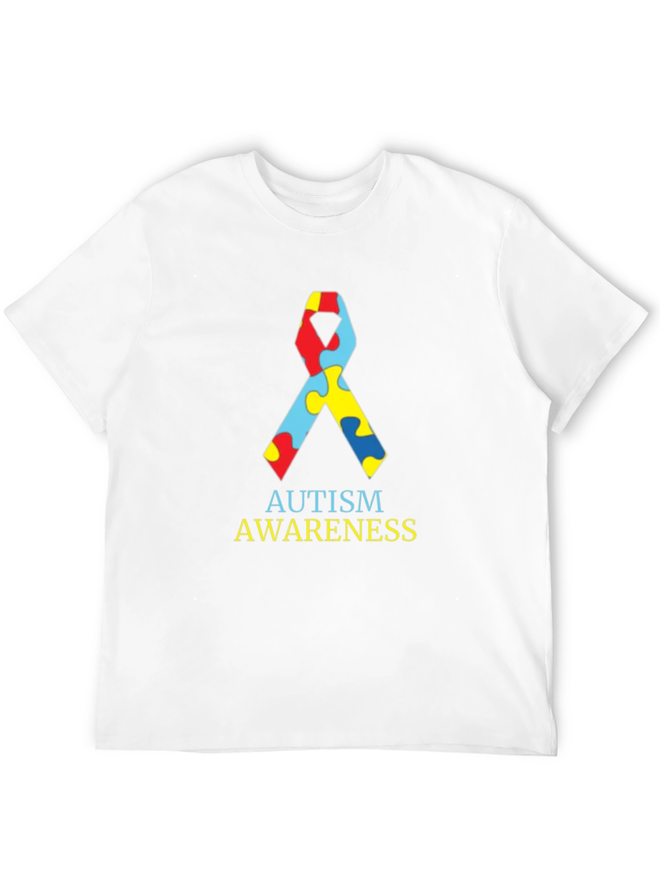 Autism Awareness Ribbon Black T-Shirt