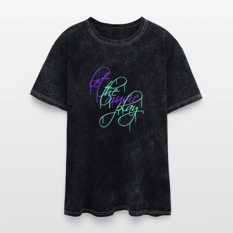Let The Muscic Play Graffiti Spray Drop Text Quote