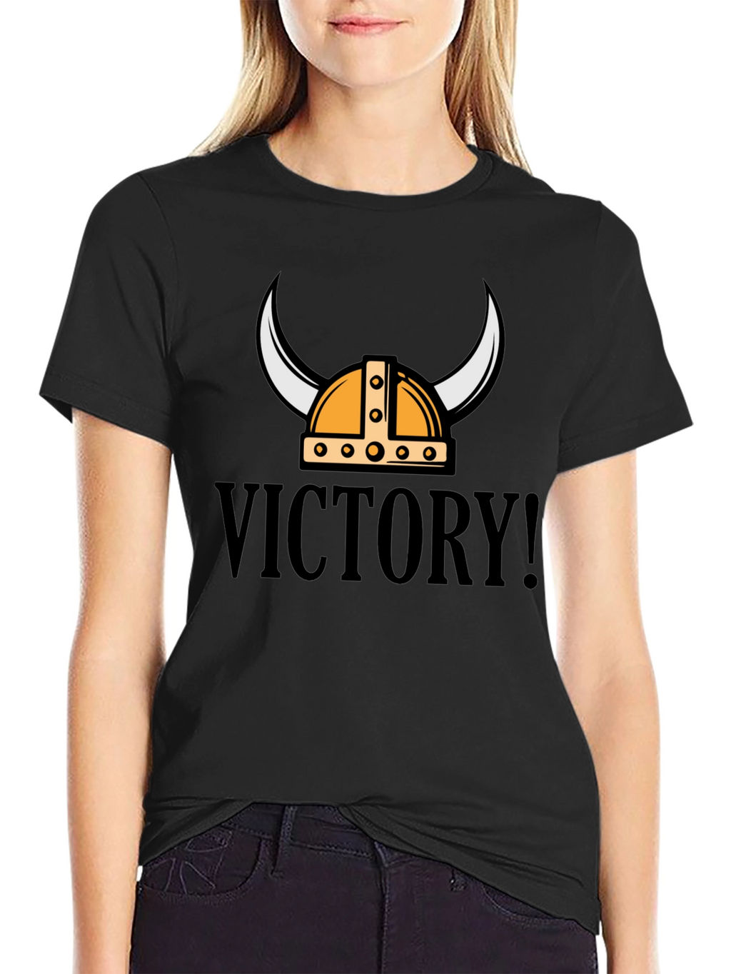 Victory Viking Helmet Graphic Tee - Black