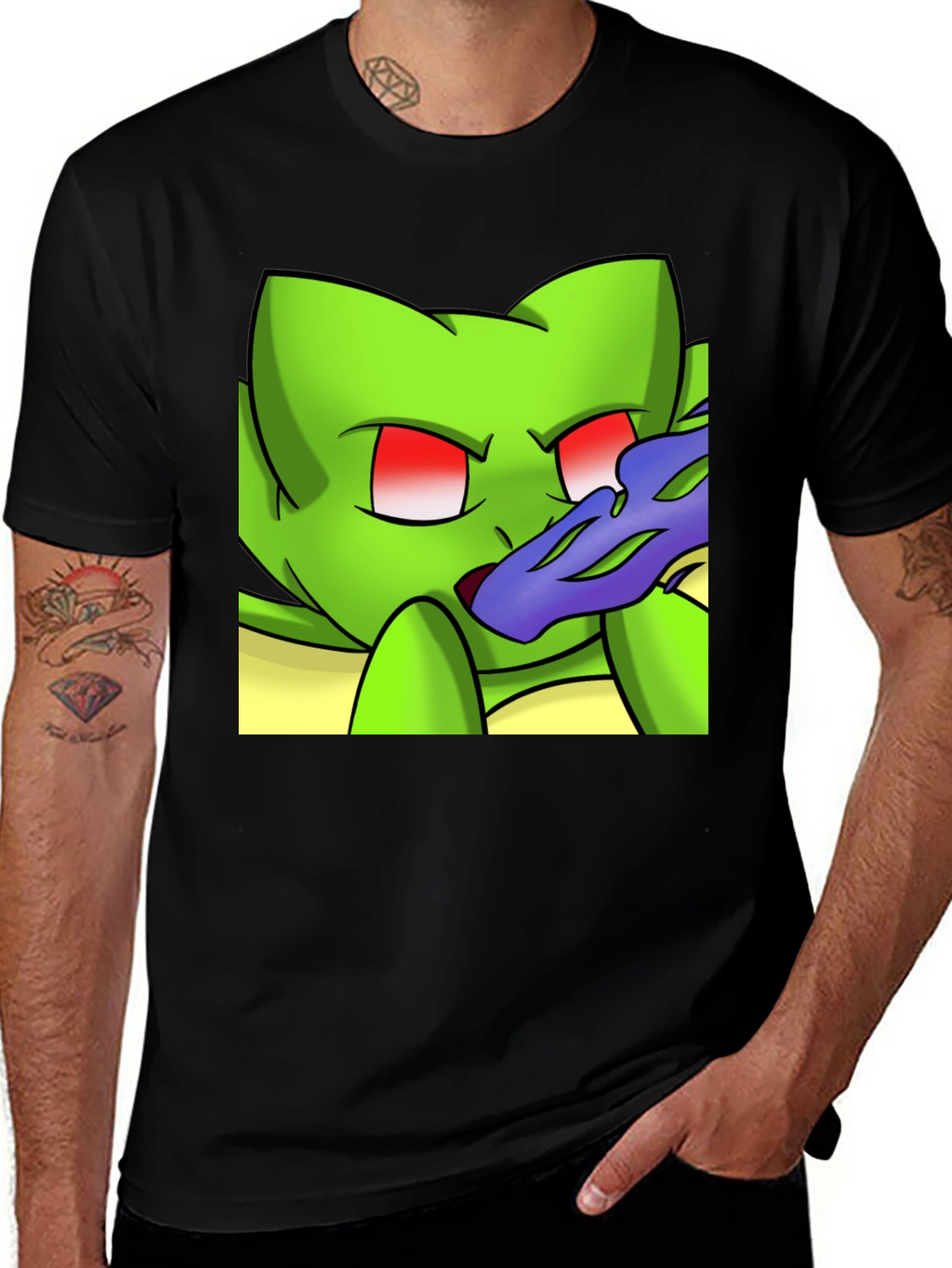 Cartoon Creature Black T-Shirt