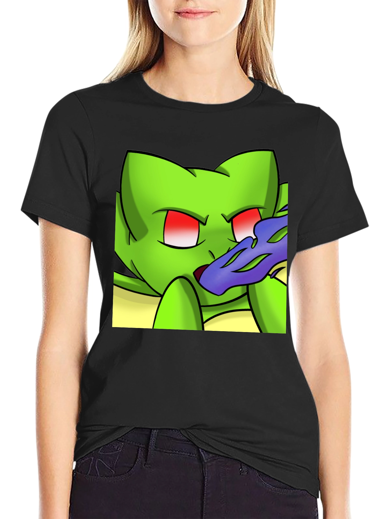 Cartoon Creature Black T-Shirt