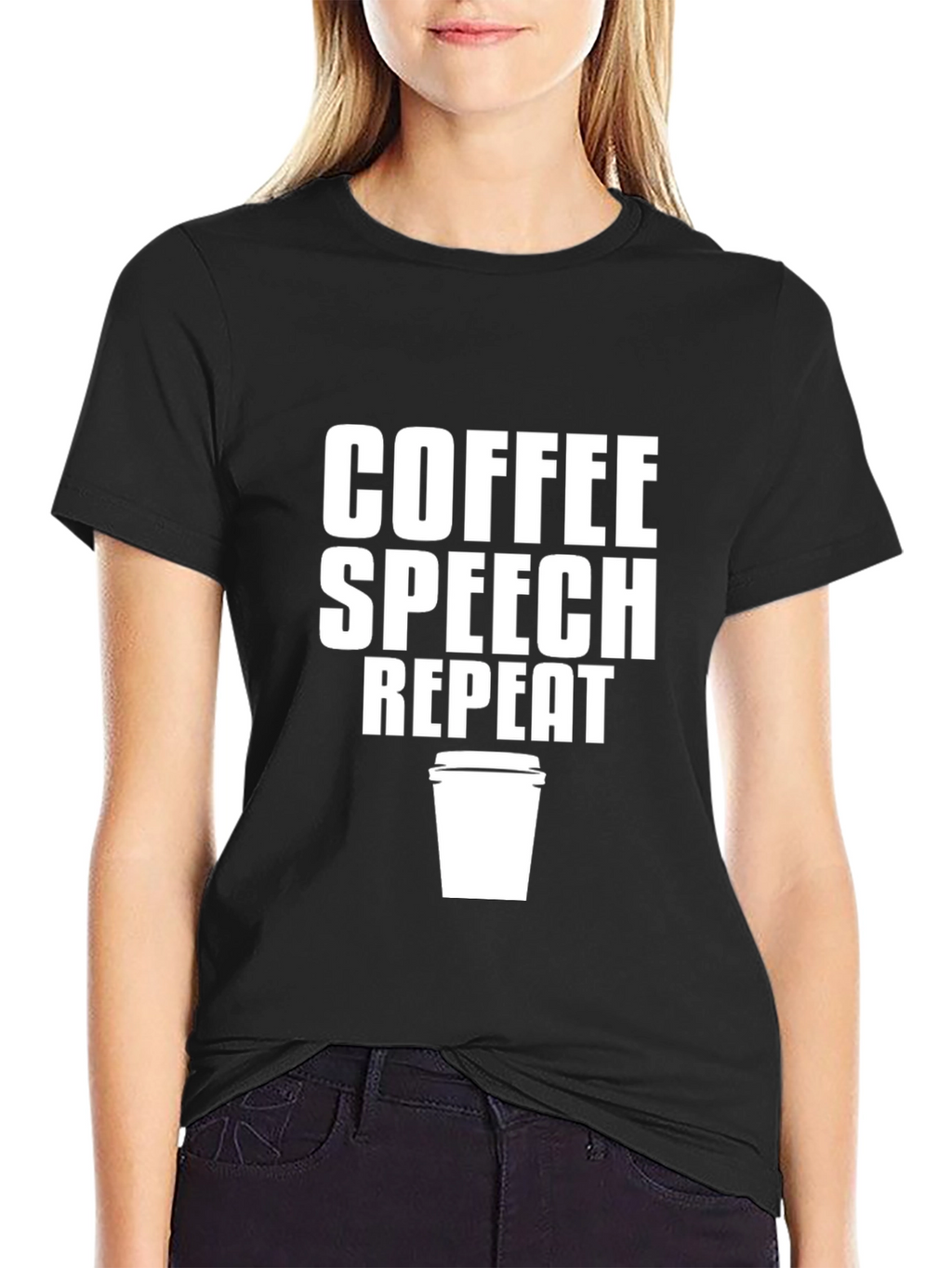 Coffee Speech Repeat Graphic Tee