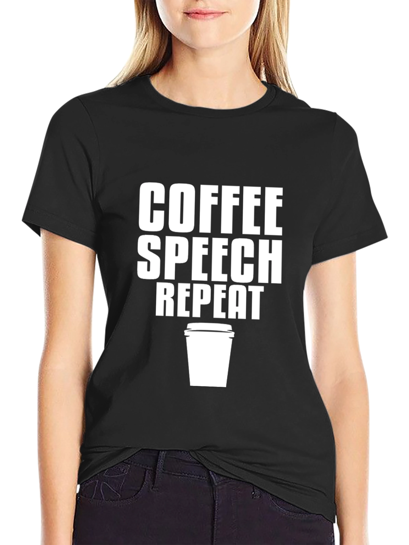 Coffee Speech Repeat Graphic Tee