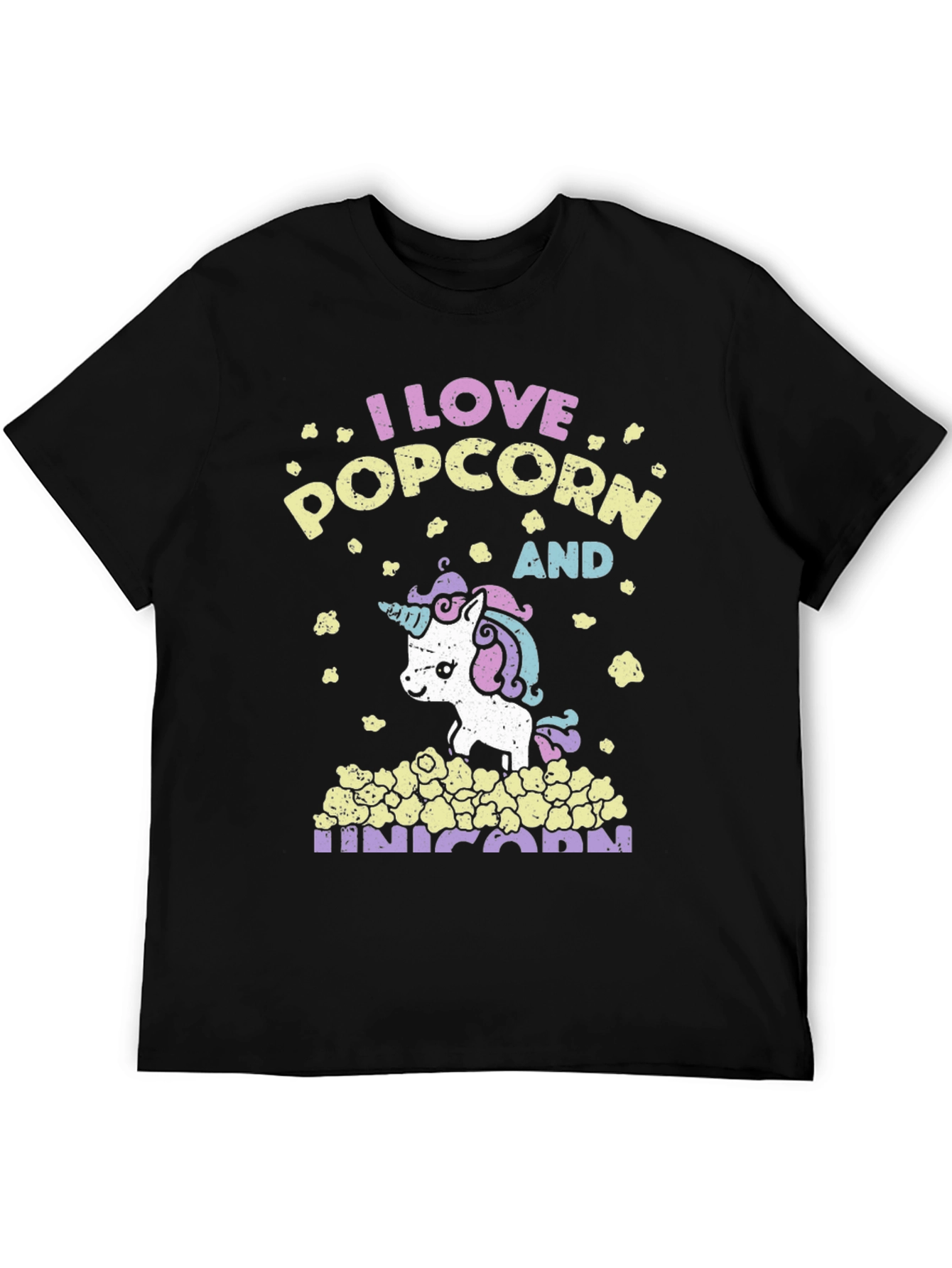 I Love Popcorn and Unicorn T-Shirt