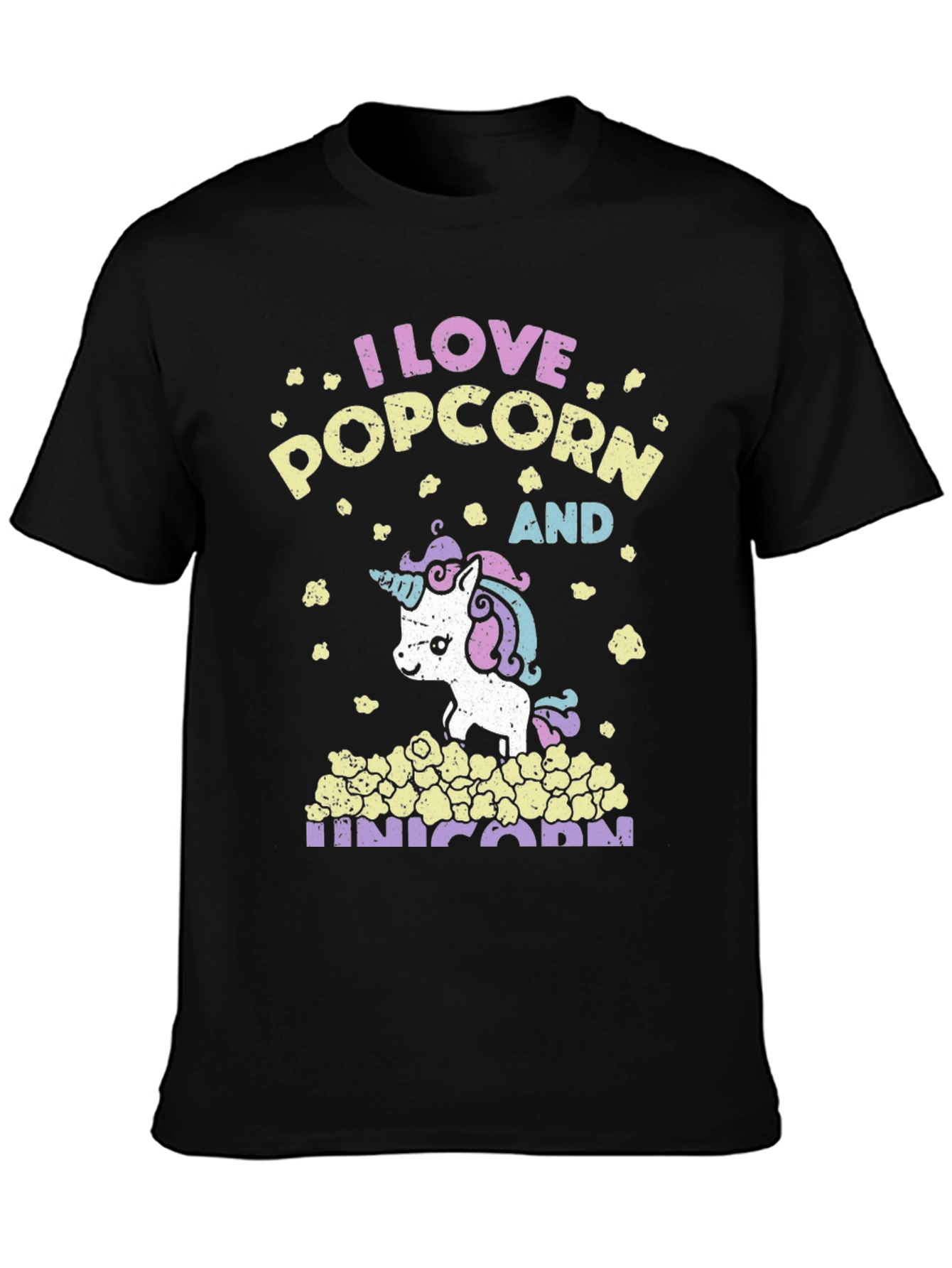 I Love Popcorn and Unicorn T-Shirt