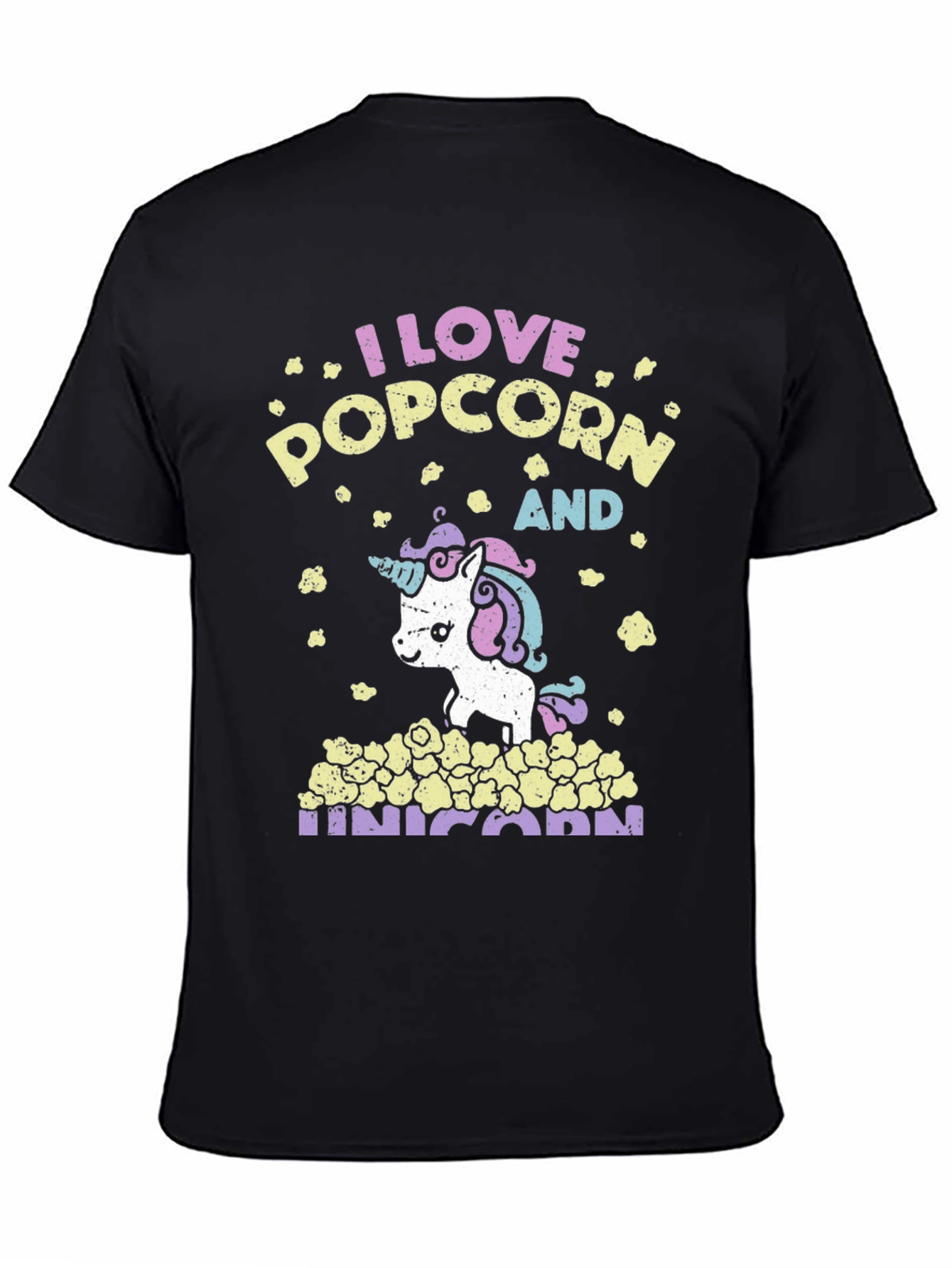 I Love Popcorn and Unicorn T-Shirt