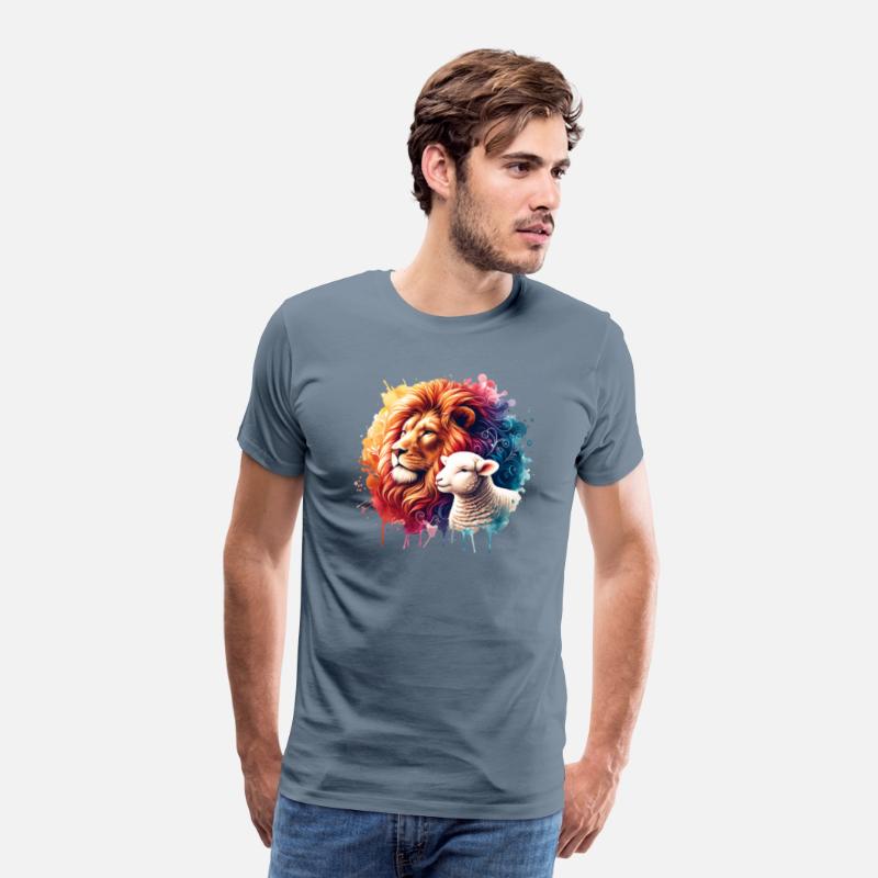 Lion and Lamb Christian Watercolor Design