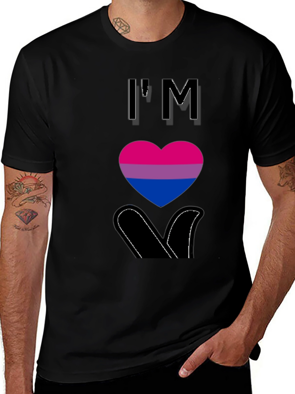 Bisexual Pride T-Shirt - Im Bisexual Heart Design