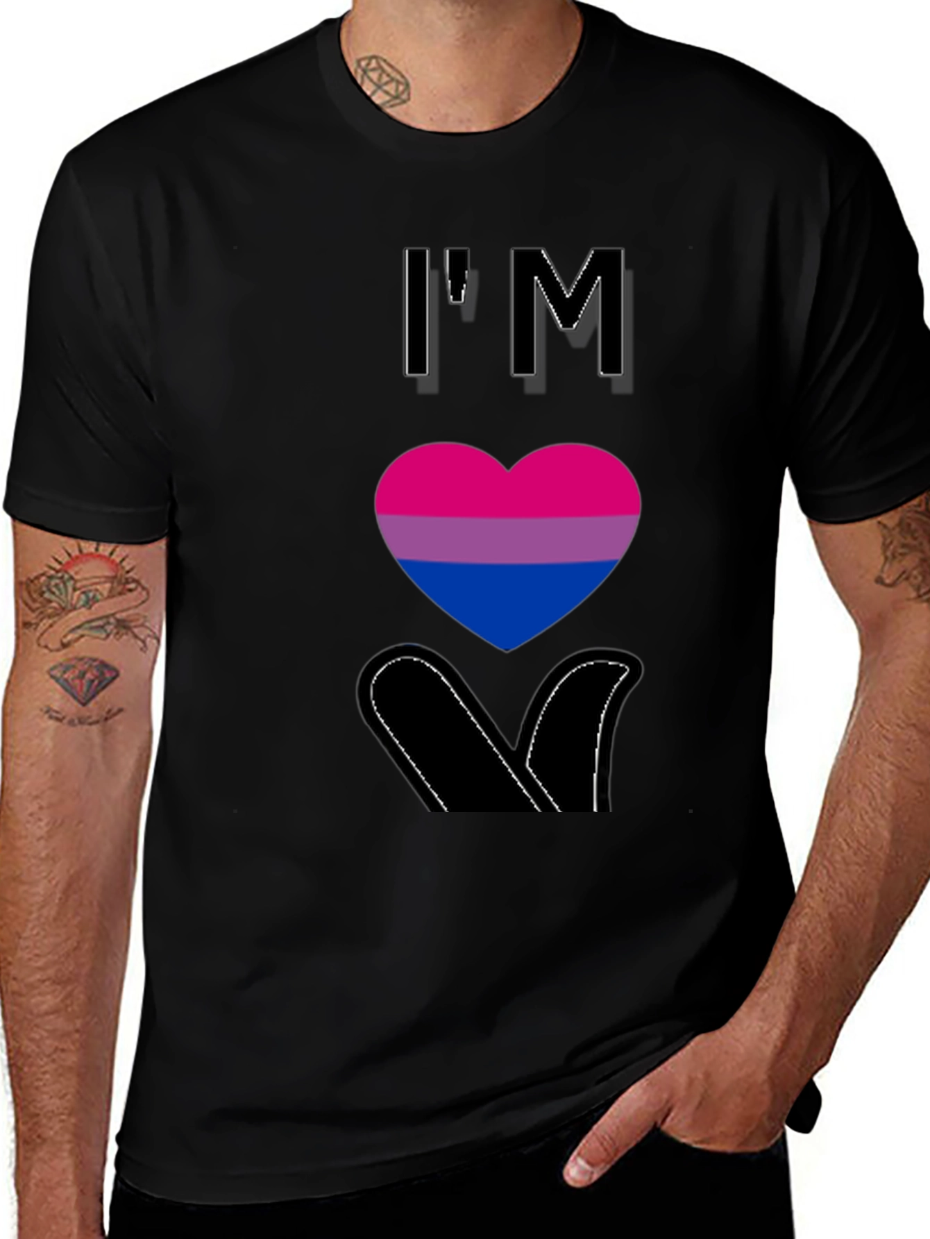 Bisexual Pride T-Shirt - Im Bisexual Heart Design