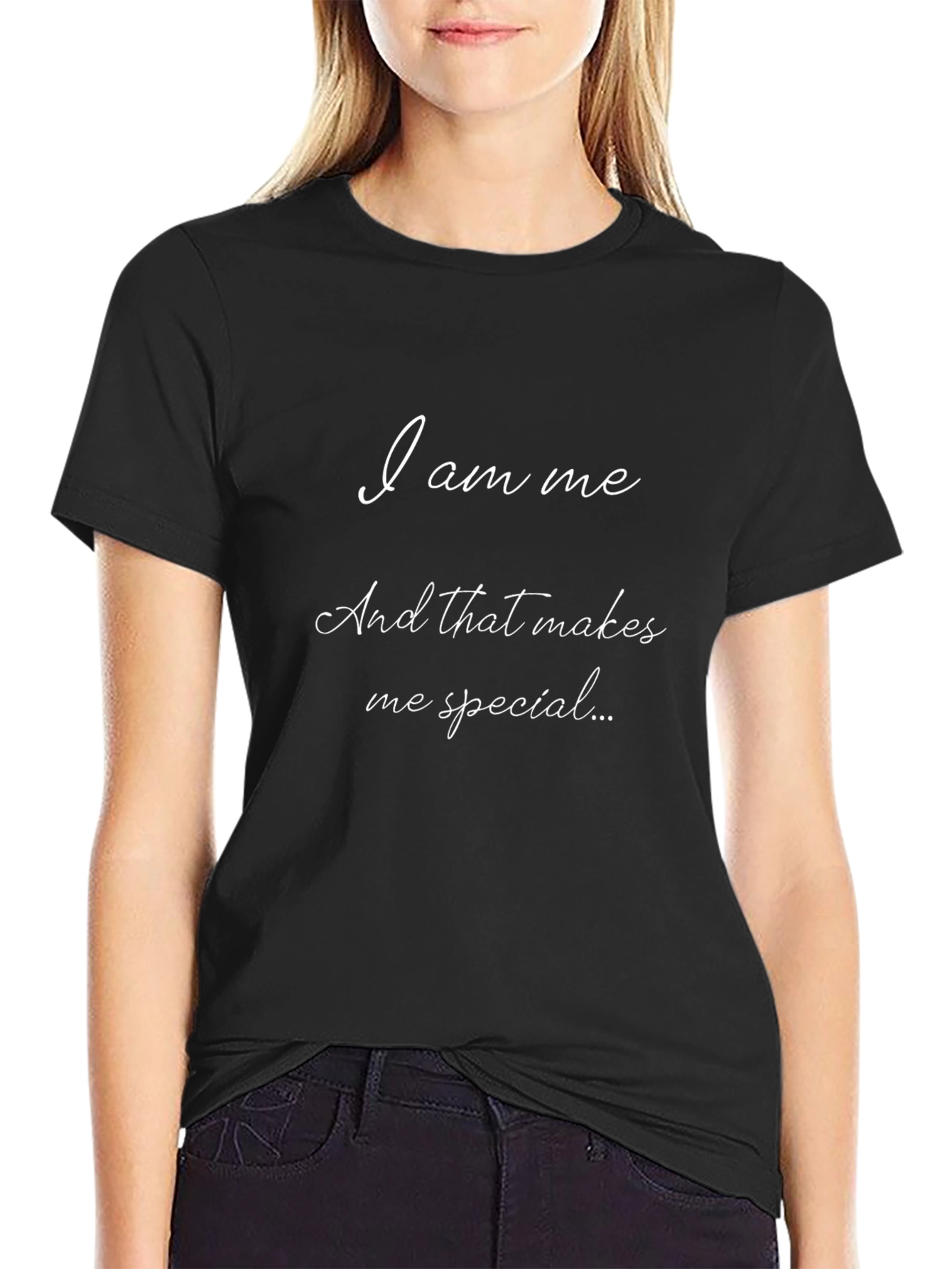 Inspirational I am me Black T-Shirt