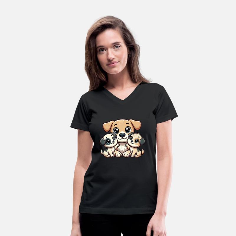 Loving Dog Parent With Two Cute Kids