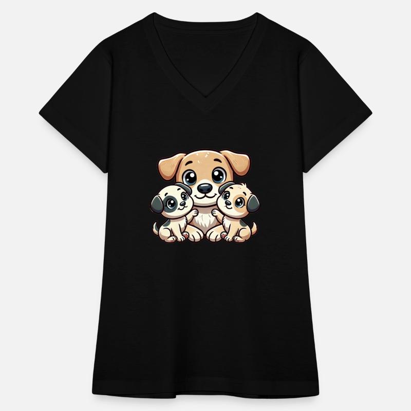 Loving Dog Parent With Two Cute Kids