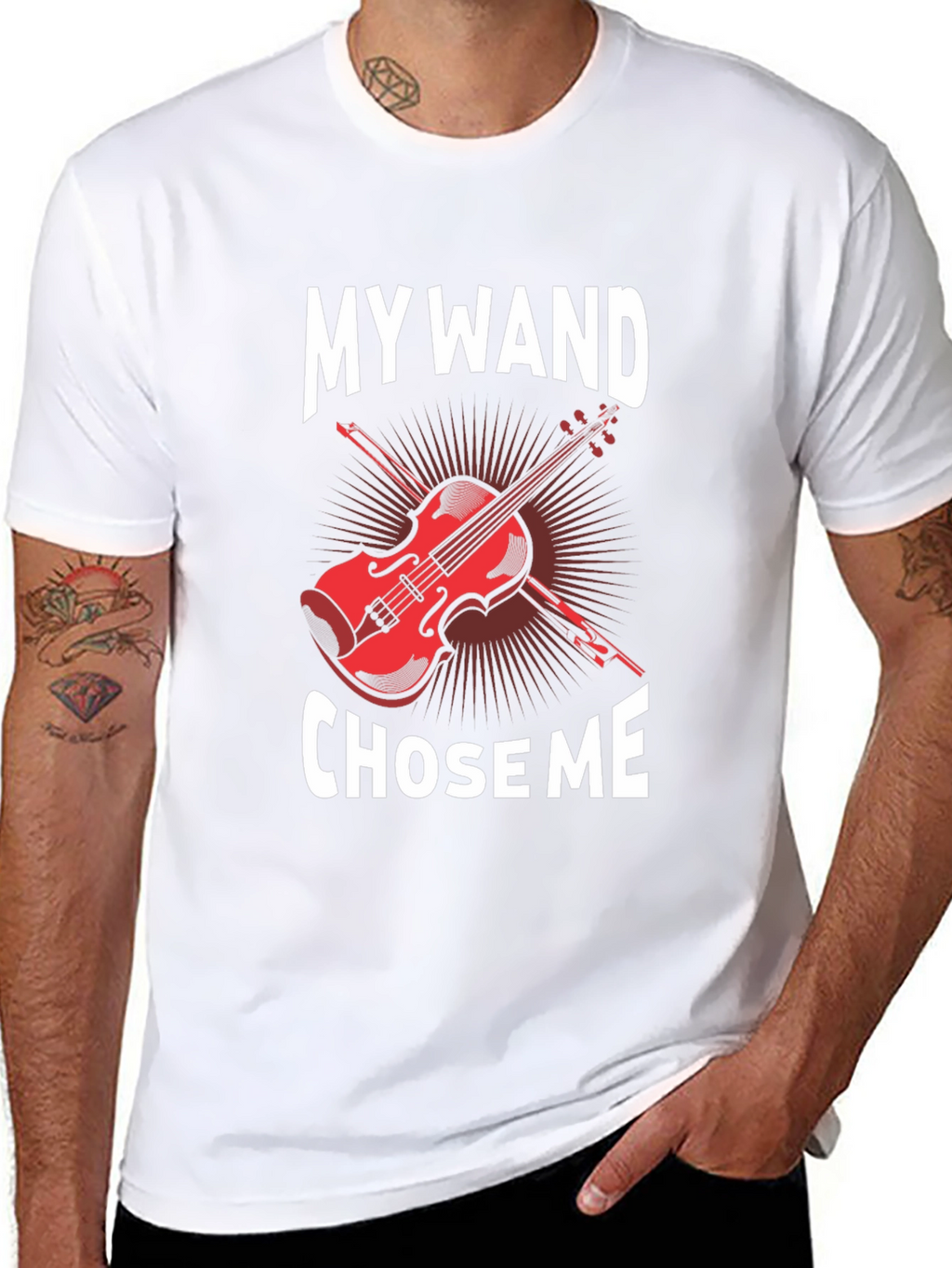 My Wand Chose Me Violin Graphic T-Shirt