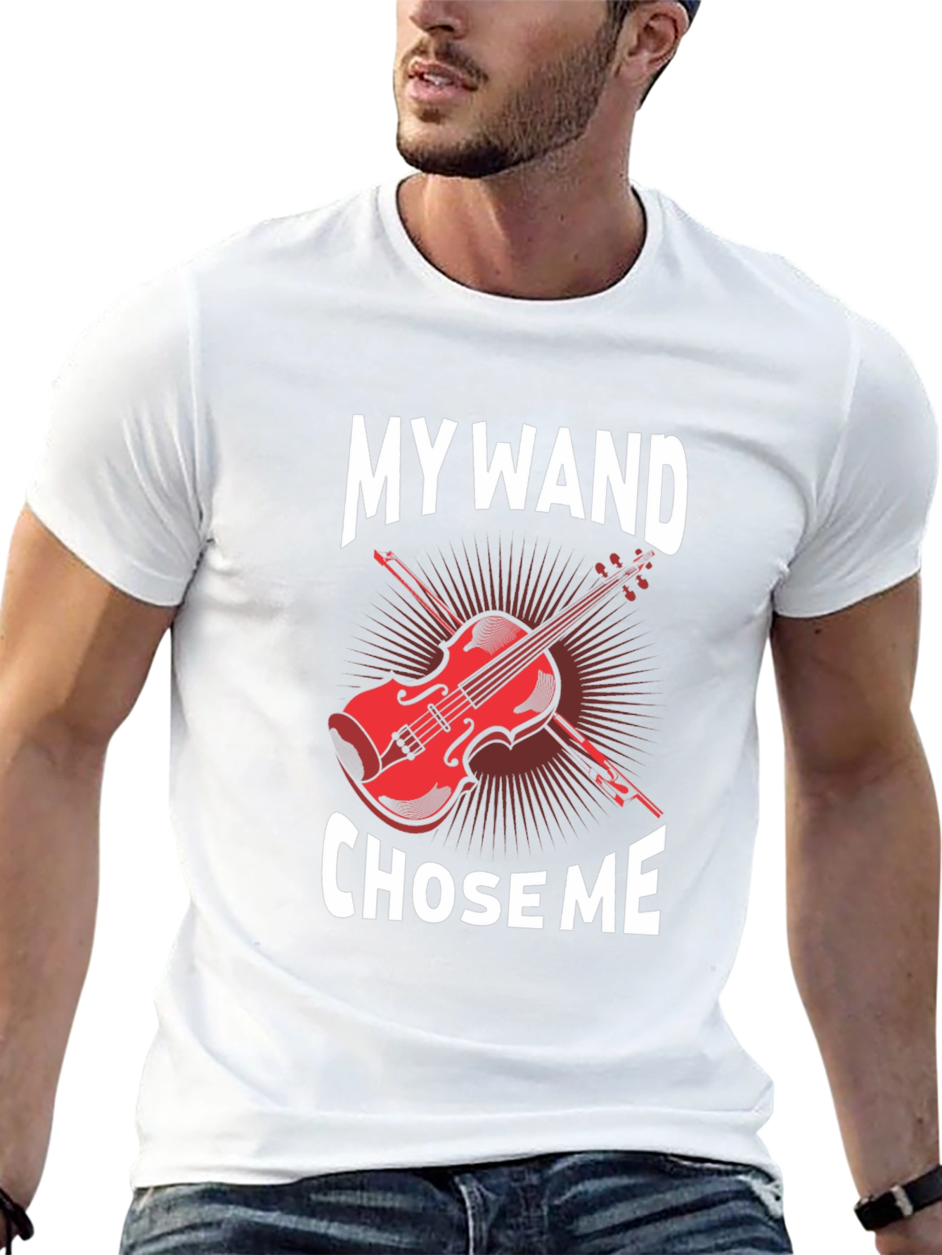 My Wand Chose Me Violin Graphic T-Shirt