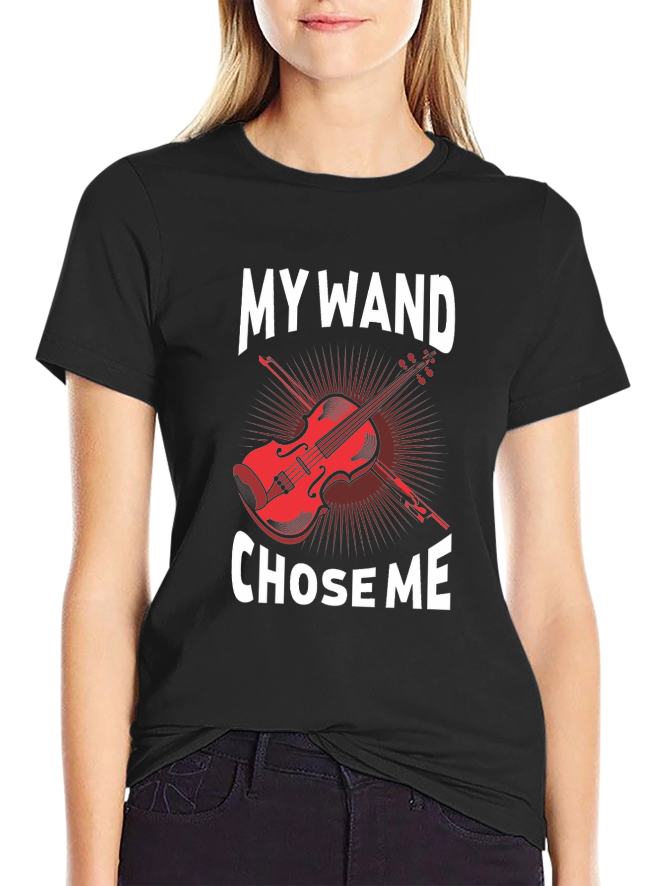 My Wand Chose Me Violin Graphic T-Shirt
