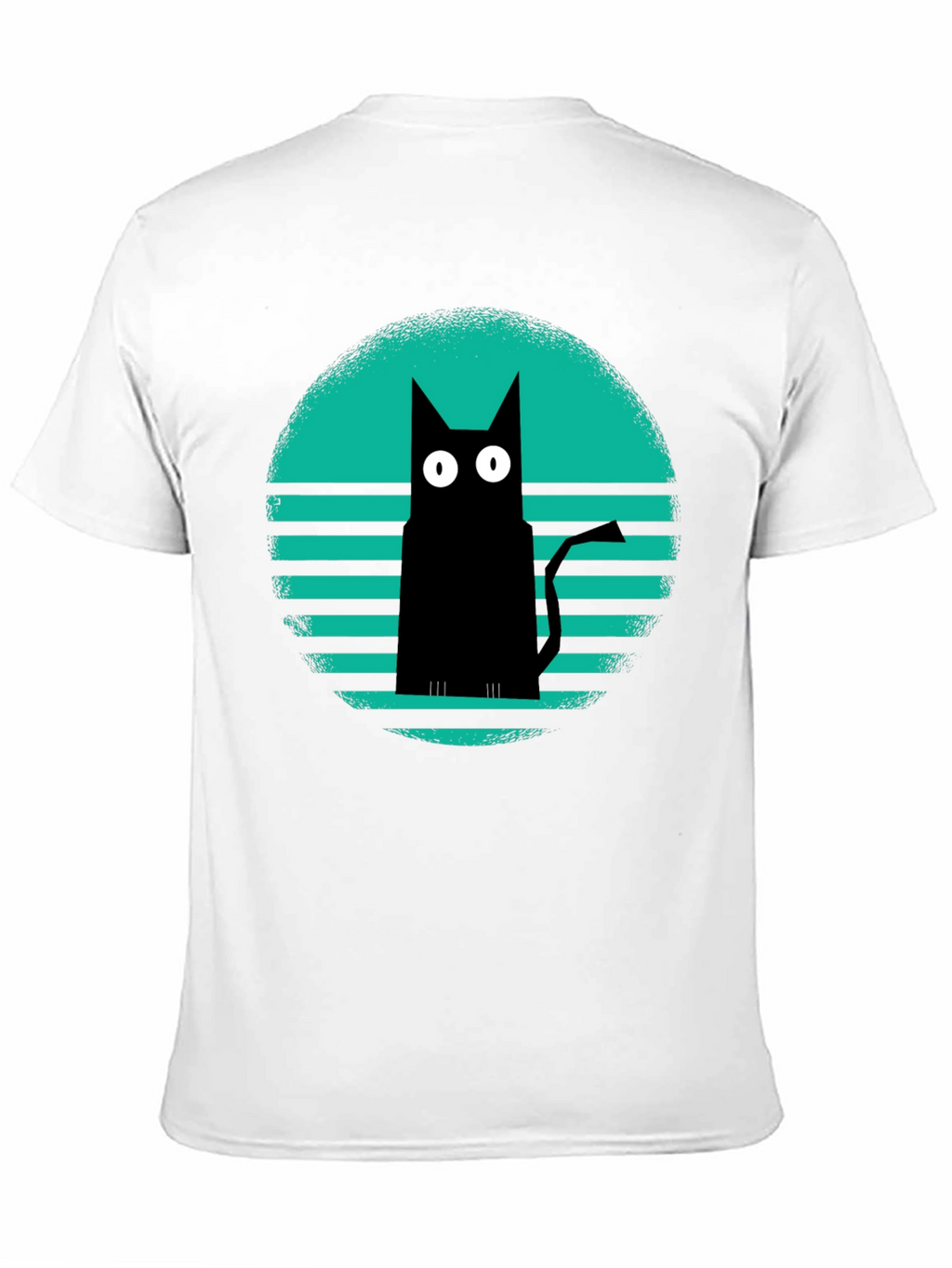 Retro Cat Graphic Tee - Black