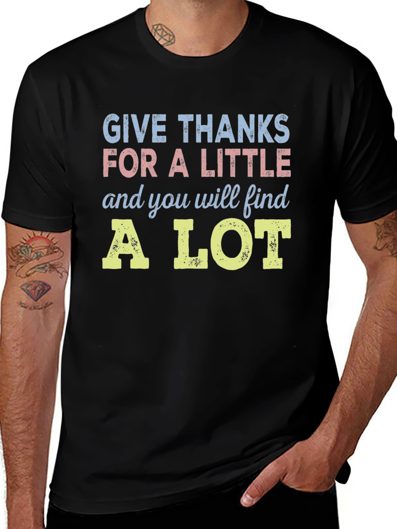 Give Thanks Graphic Tee - Positive Message T-Shirt