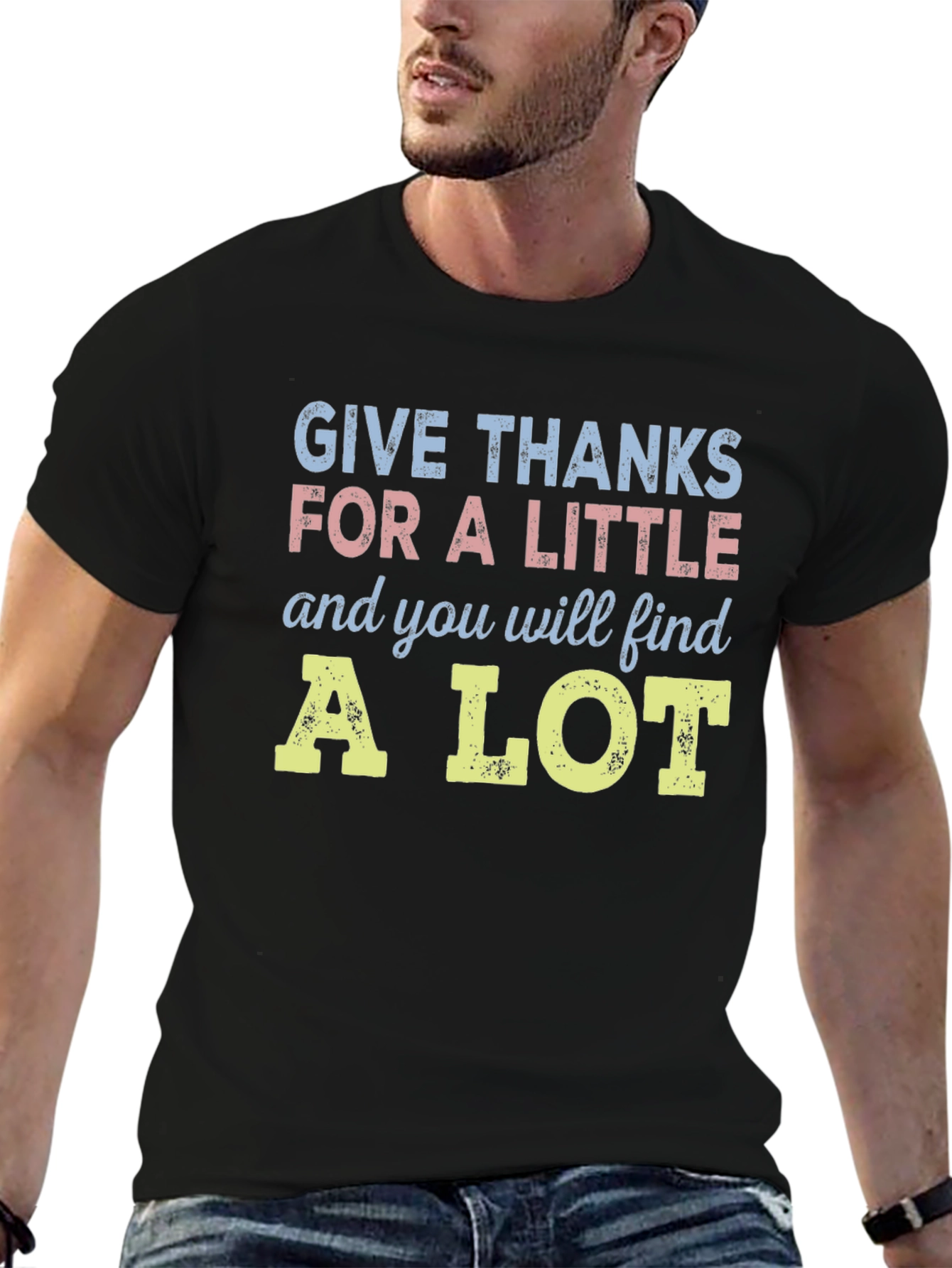 Give Thanks Graphic Tee - Positive Message T-Shirt