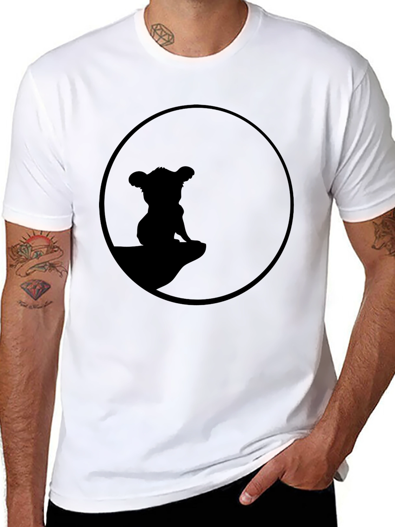 Lion King Simba Silhouette T-Shirt - Black