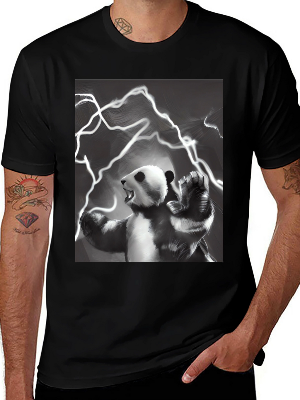 Panda Power Black T-Shirt