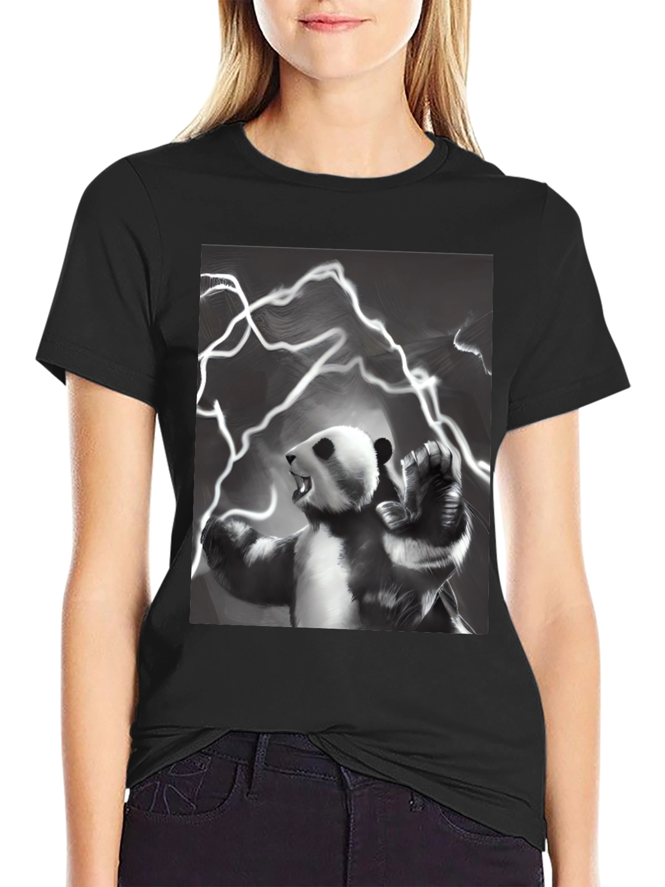 Panda Power Black T-Shirt