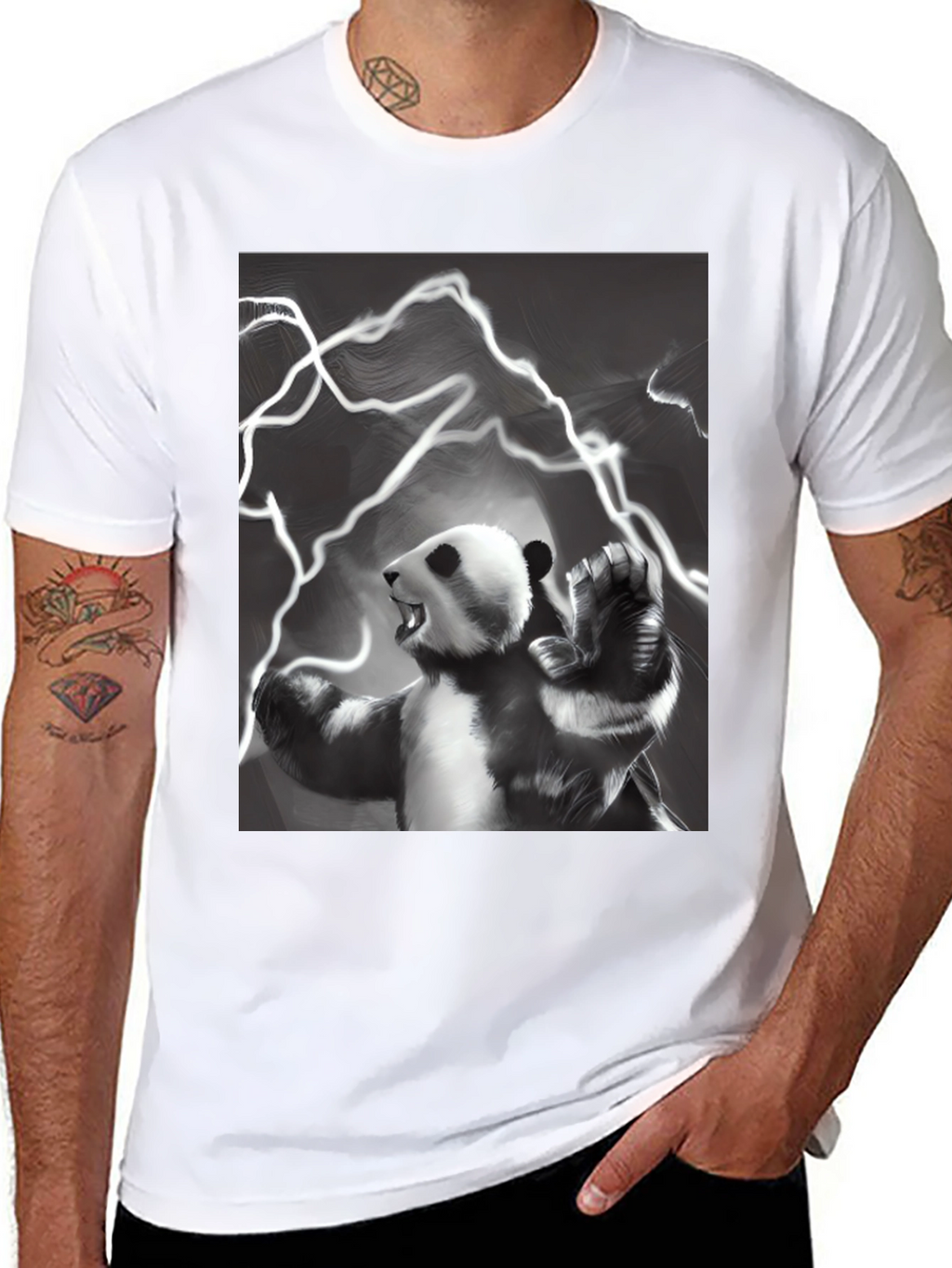 Panda Power Black T-Shirt