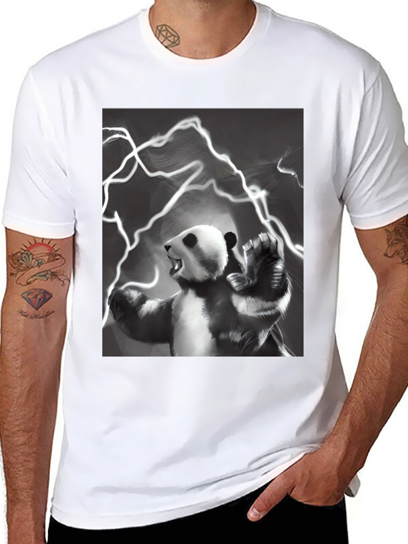 Panda Power Black T-Shirt