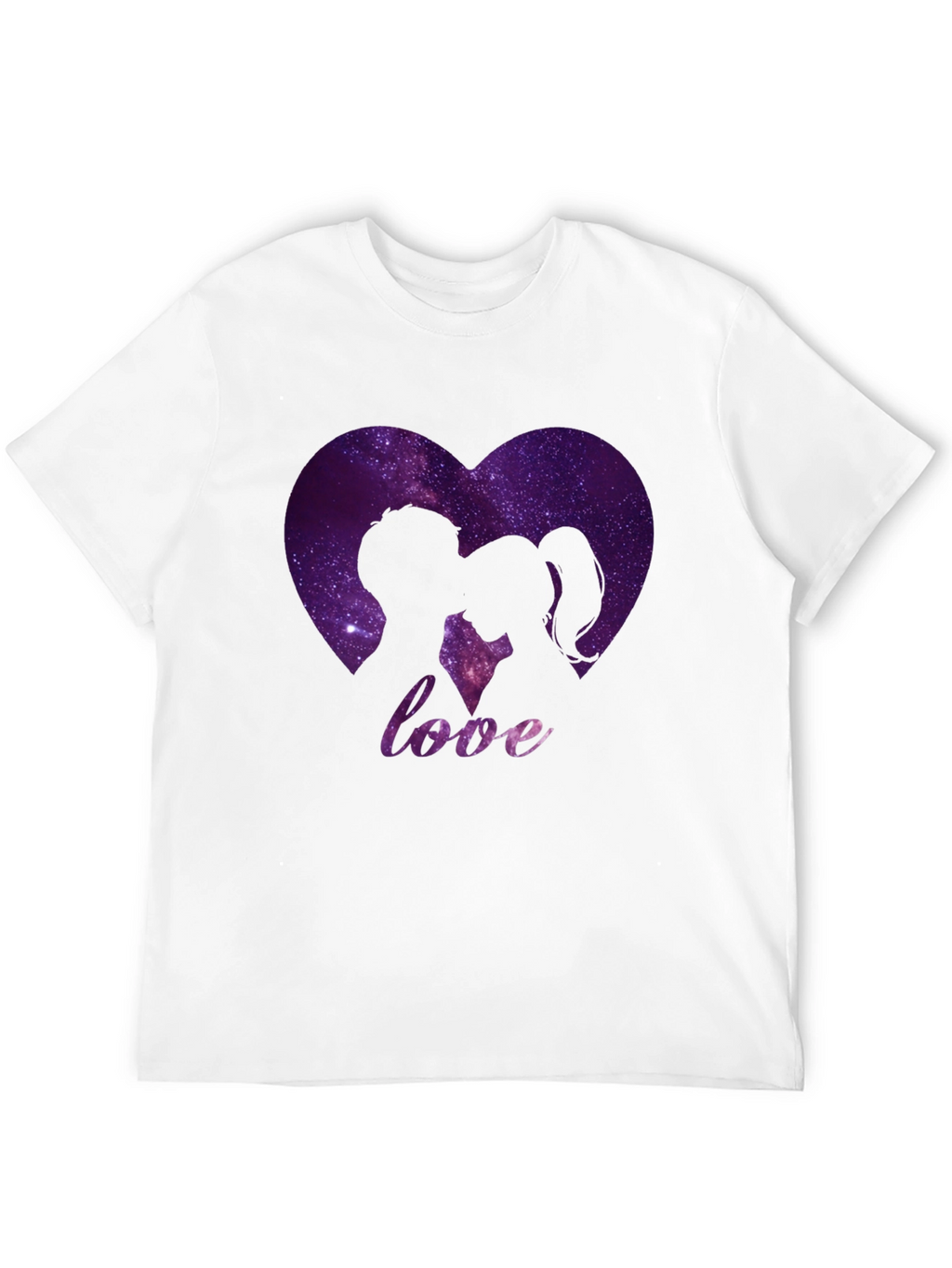 Love Galaxy Heart Graphic Tee - Black