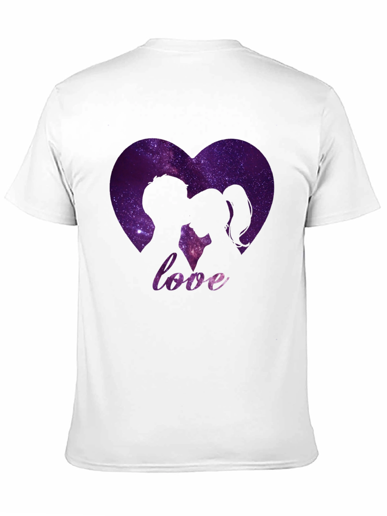Love Galaxy Heart Graphic Tee - Black