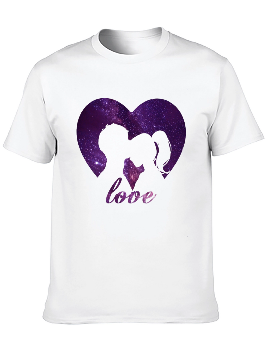 Love Galaxy Heart Graphic Tee - Black