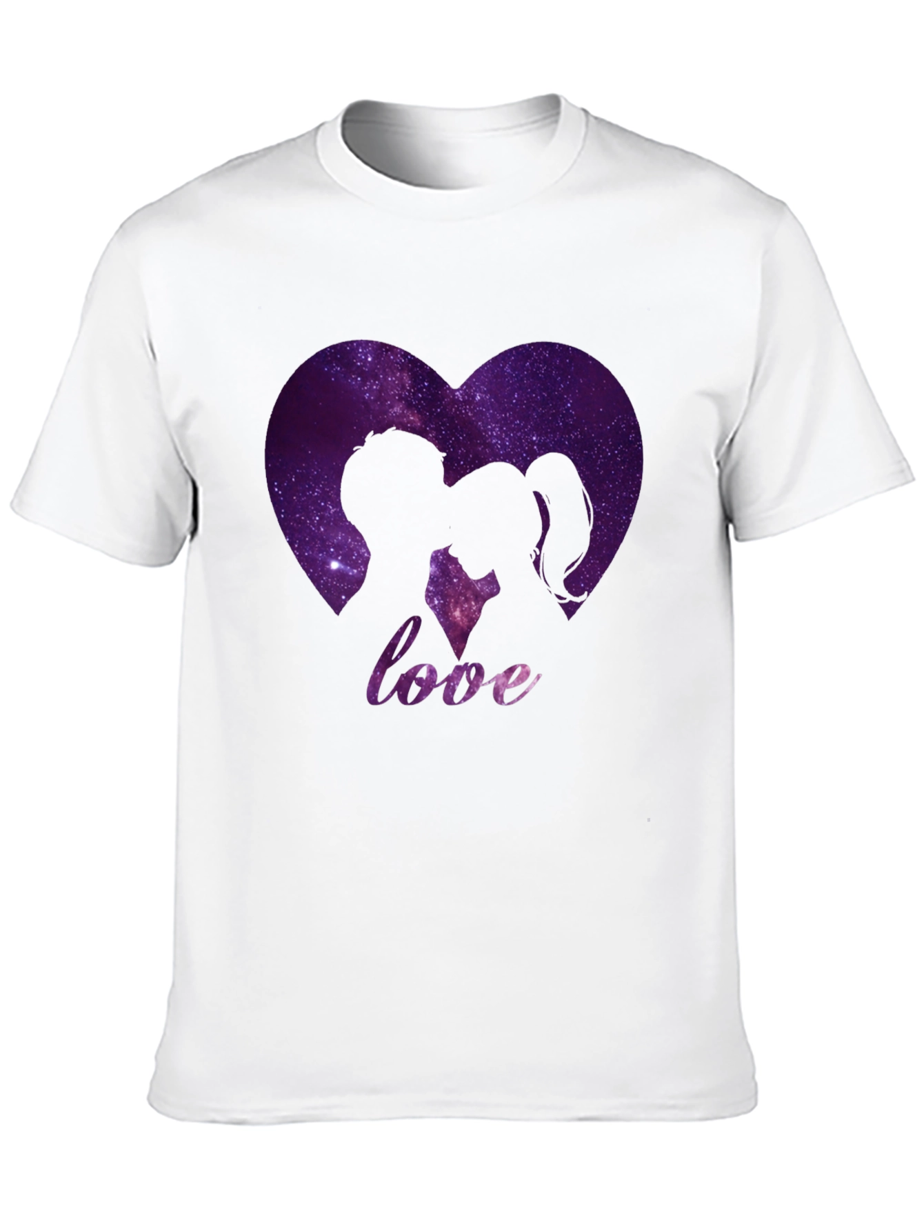 Love Galaxy Heart Graphic Tee - Black