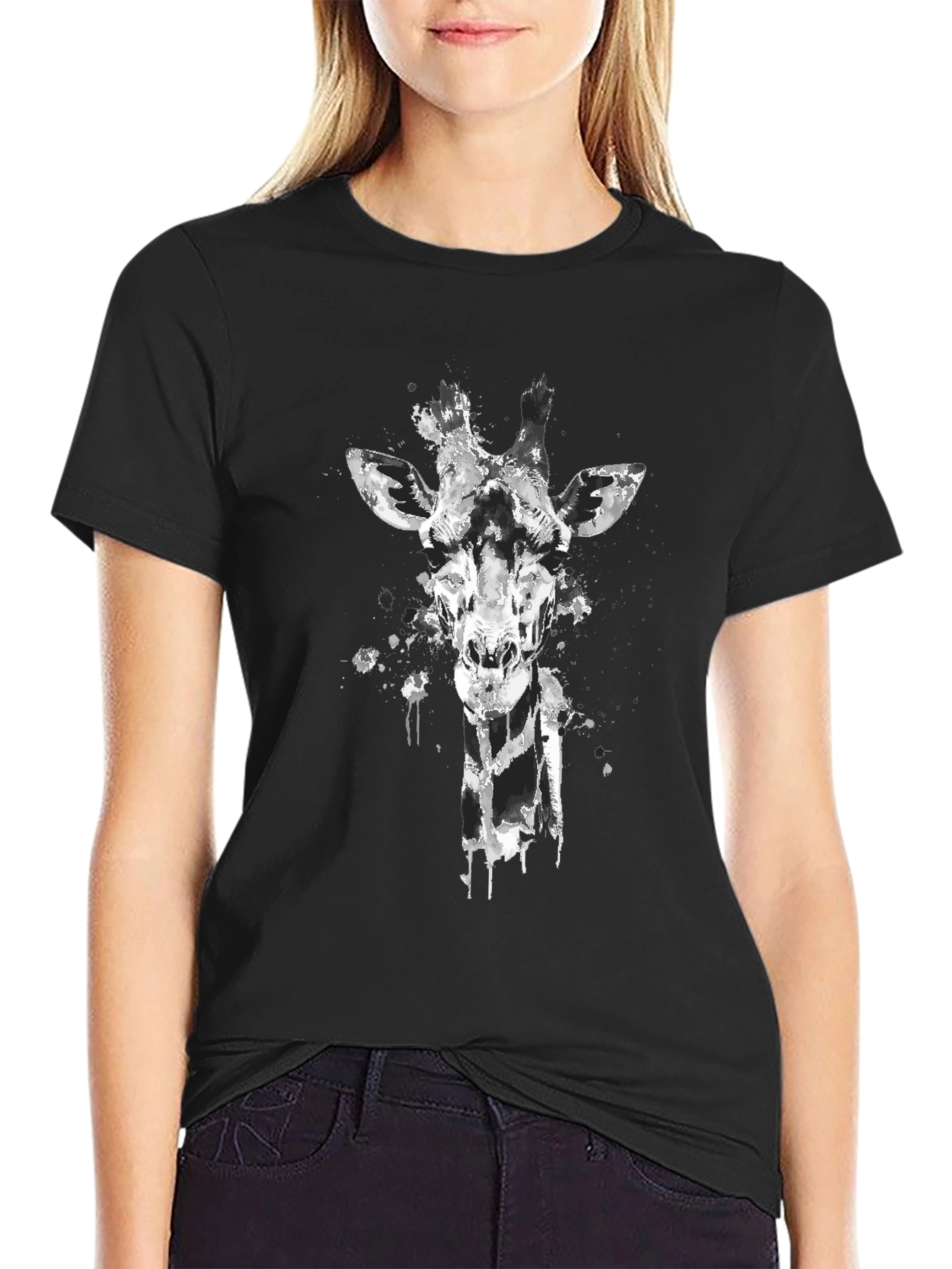 Giraffe Graphic Tee - Mens Black T-Shirt