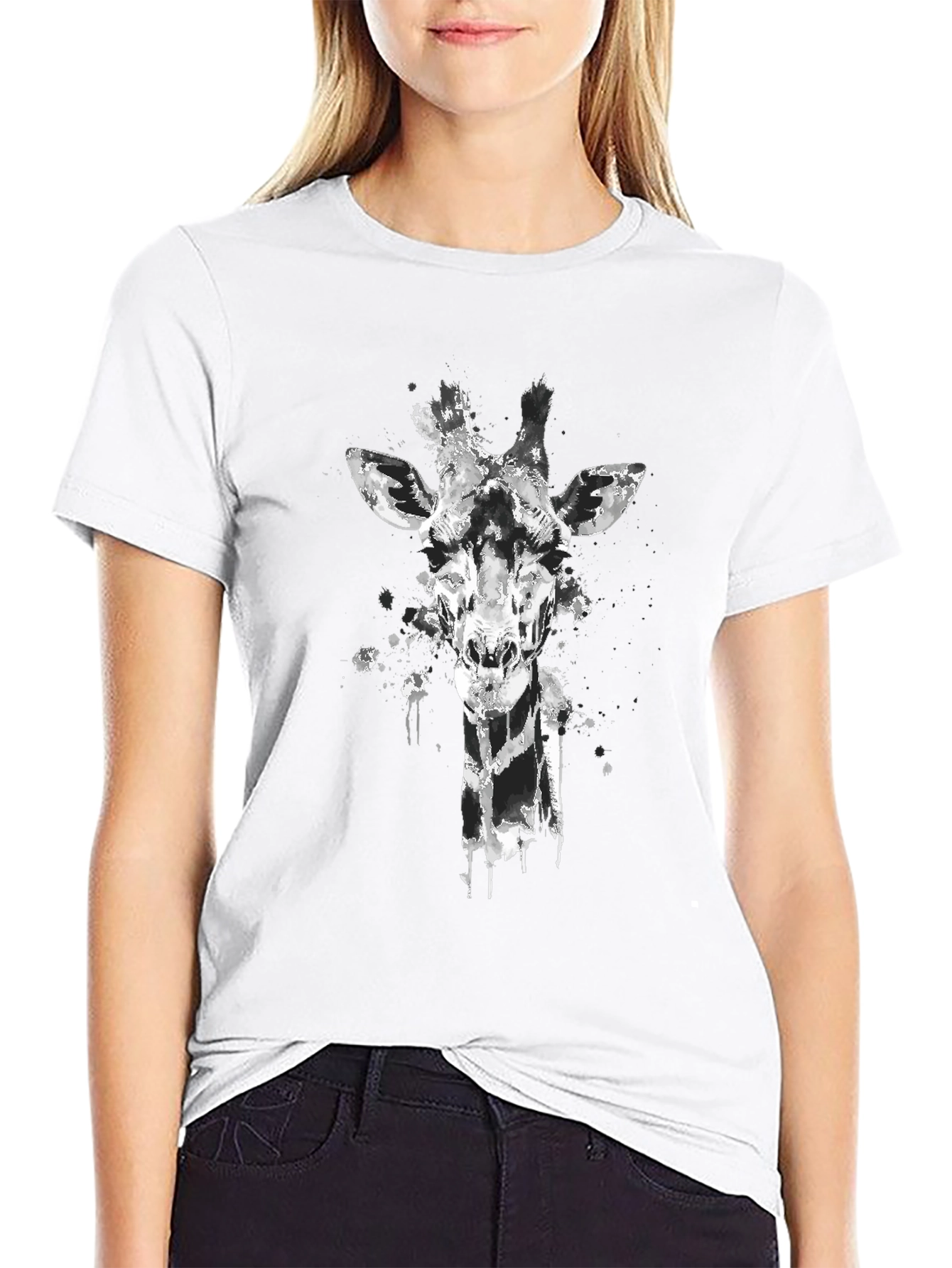 Giraffe Graphic Tee - Mens Black T-Shirt