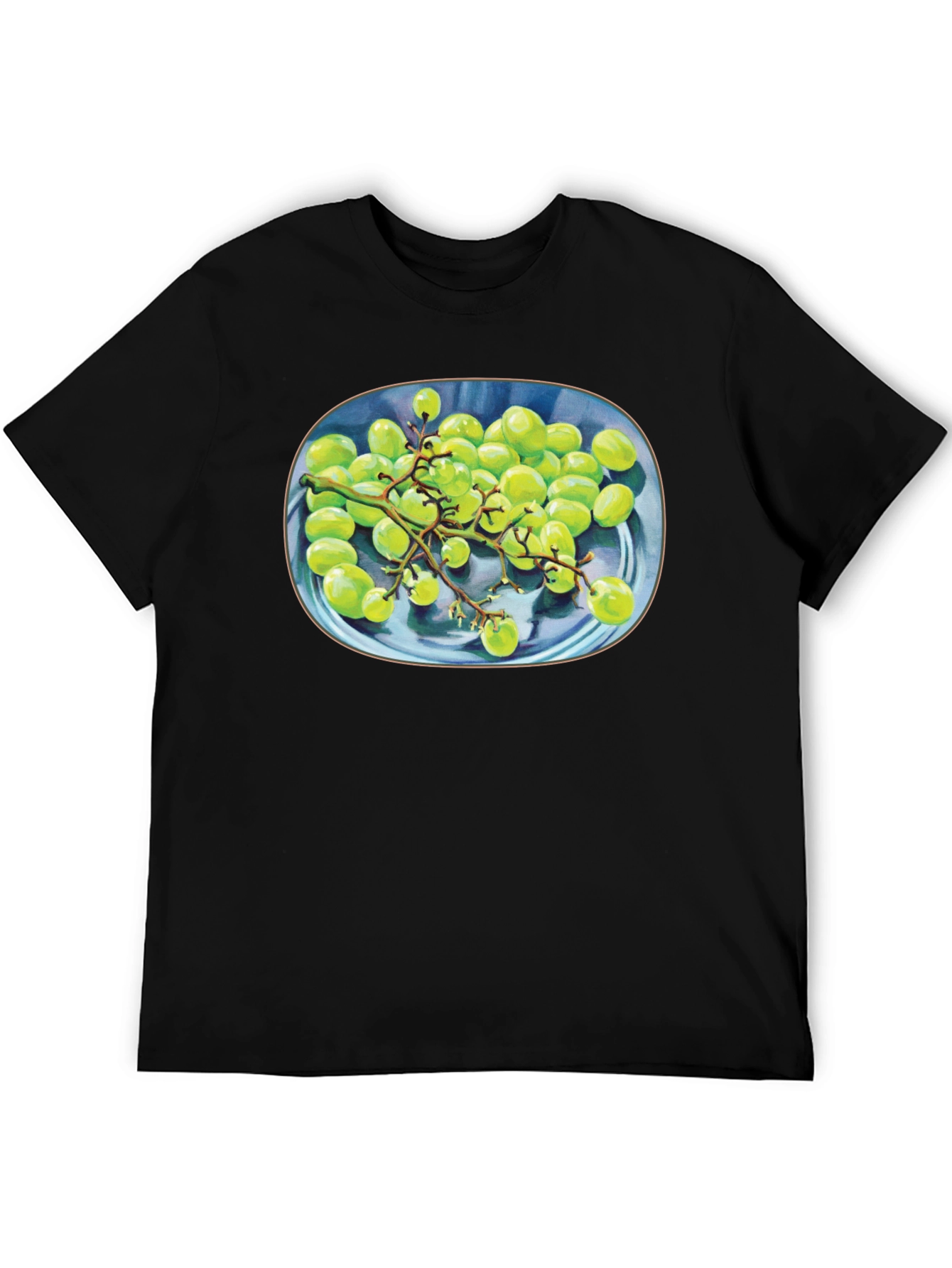 Green Grapes Graphic Tee - Unique Fruit Design Shirt