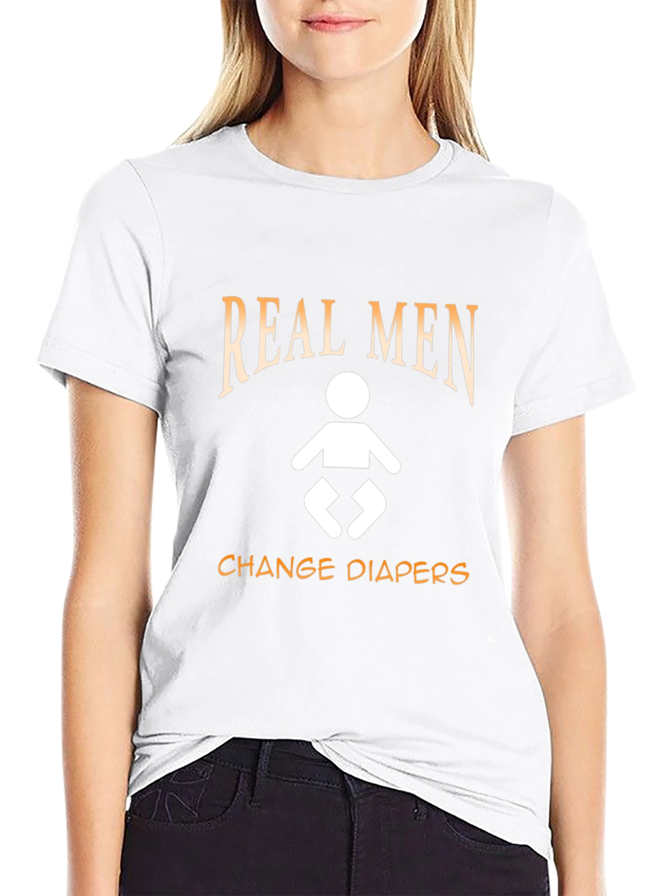Real Men Change Diapers T-Shirt - Black Cotton Tee