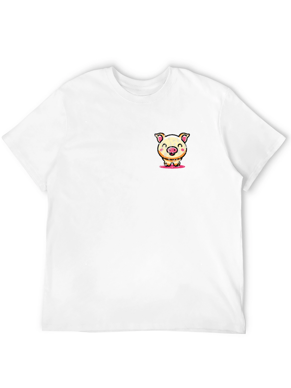 Pig Cartoon Graphic Tee - Soft Black T-Shirt