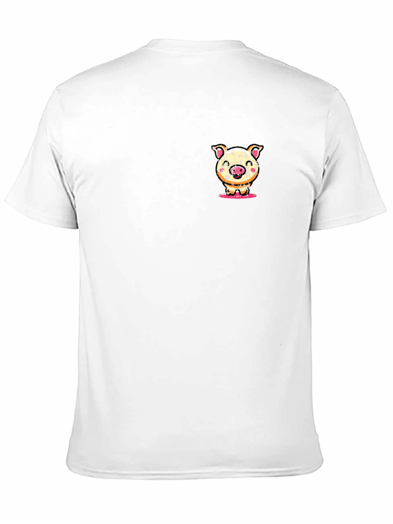Pig Cartoon Graphic Tee - Soft Black T-Shirt