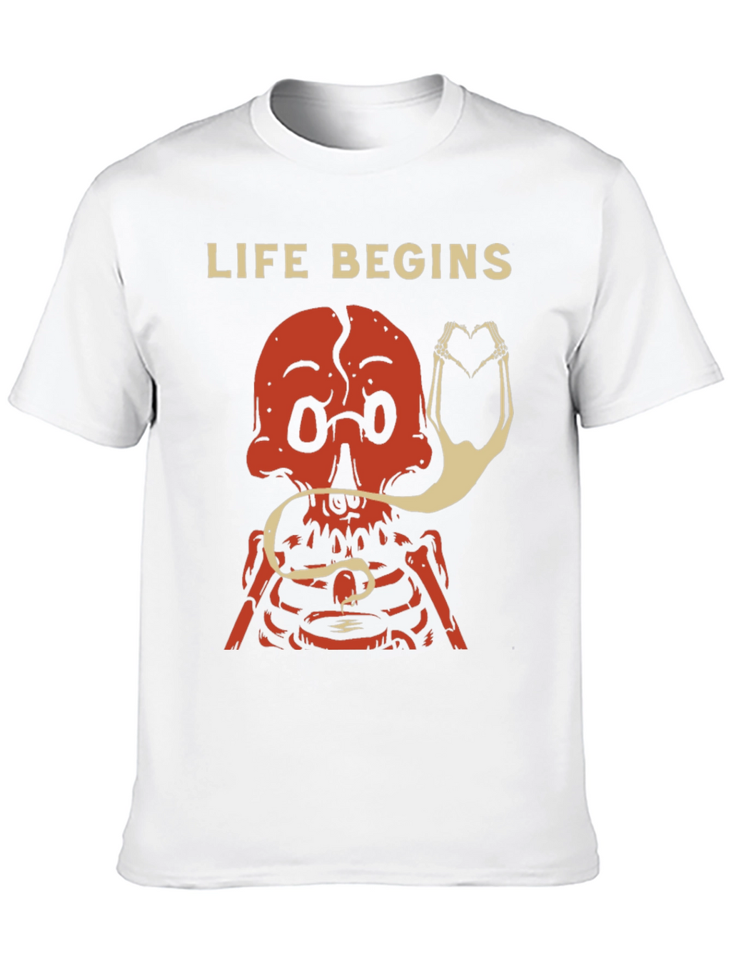 Life Begins Skeleton Graphic Tee - Stylish Mens T-Shirt