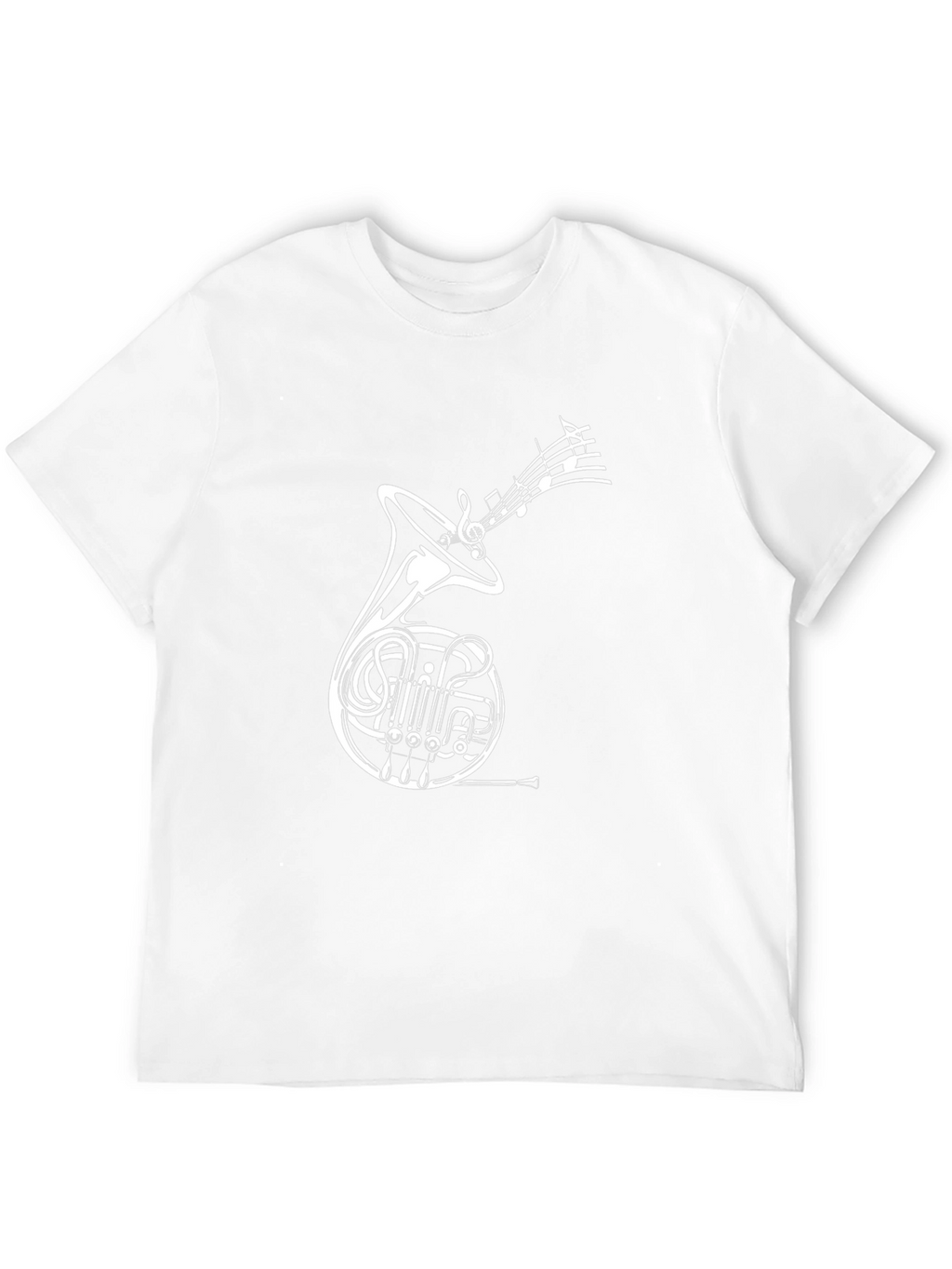 French Horn Music T-Shirt - Black