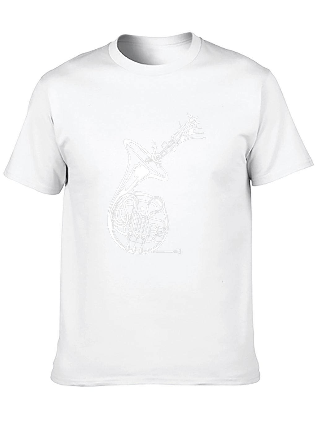 French Horn Music T-Shirt - Black