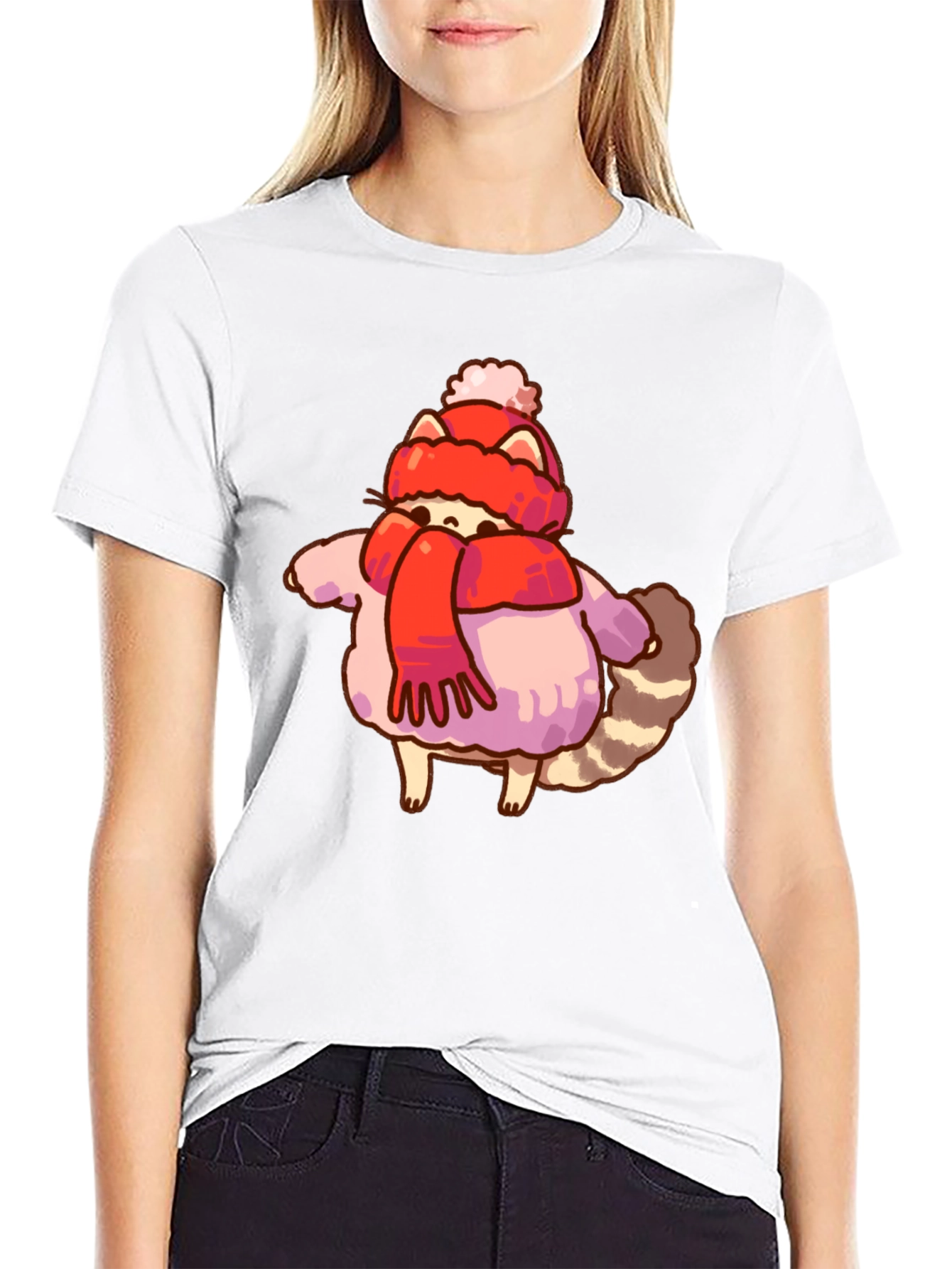 Winter Raccoon Graphic T-Shirt