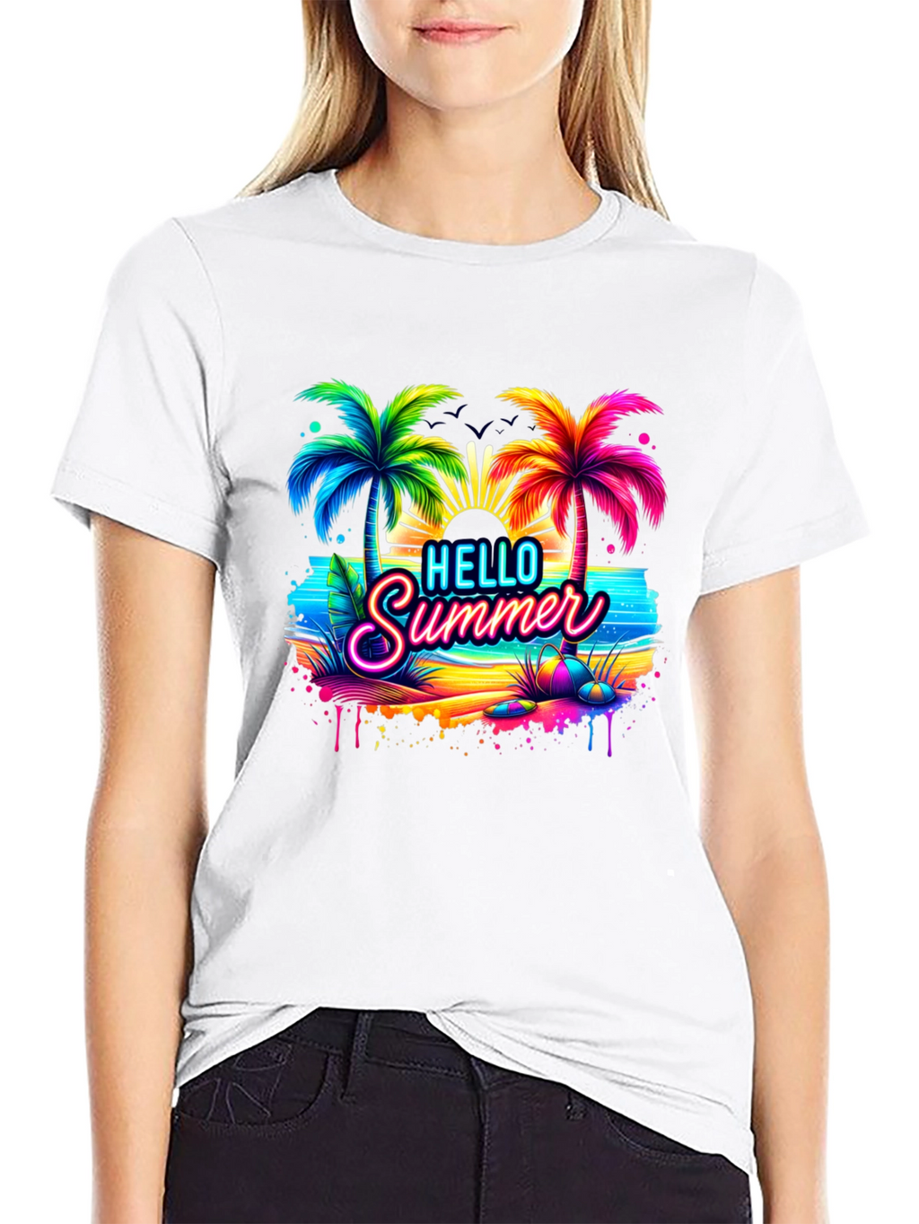 Hello Summer Beach Graphic Tee