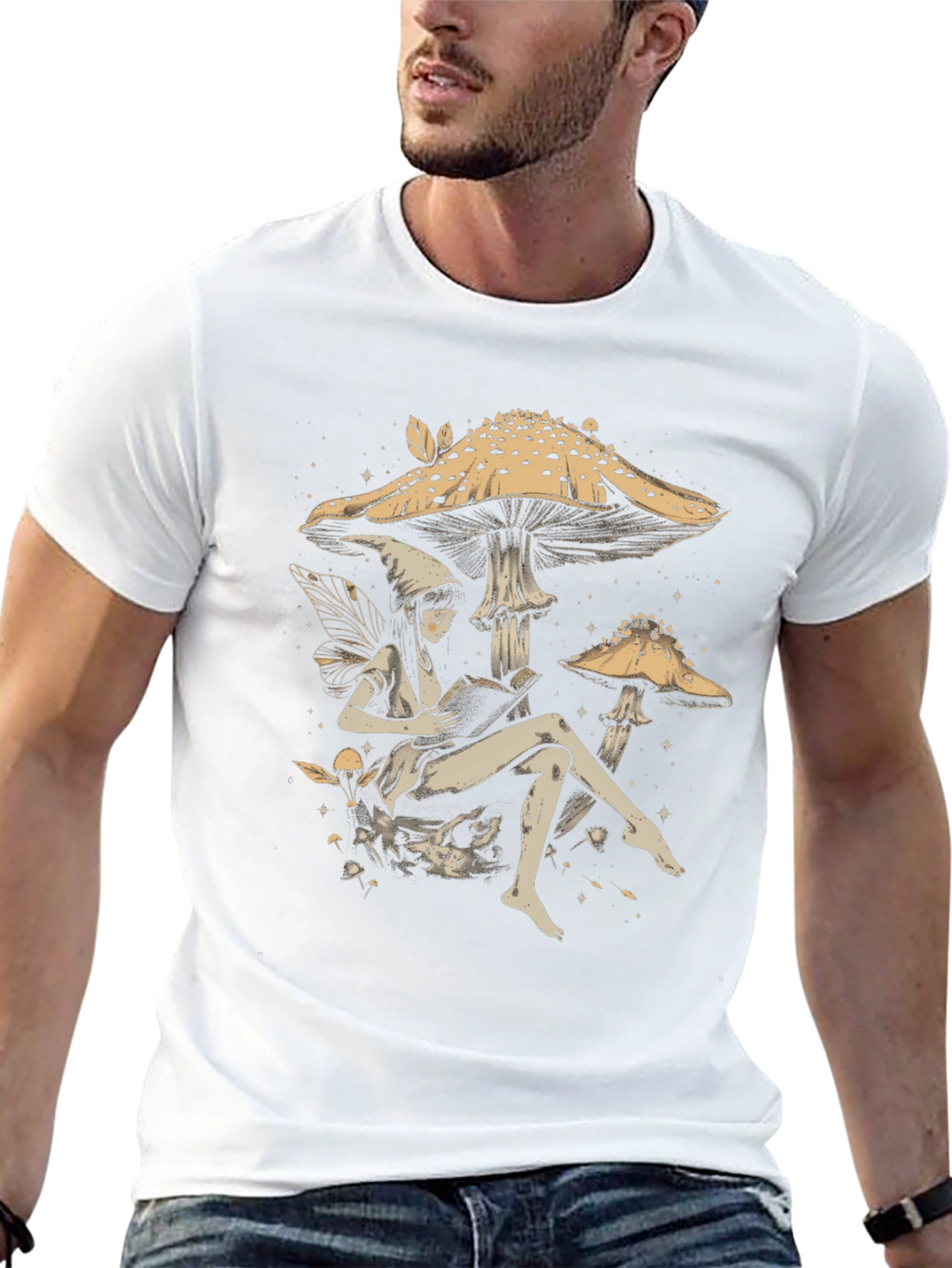 Fairy Reading Under Mushroom T-Shirt