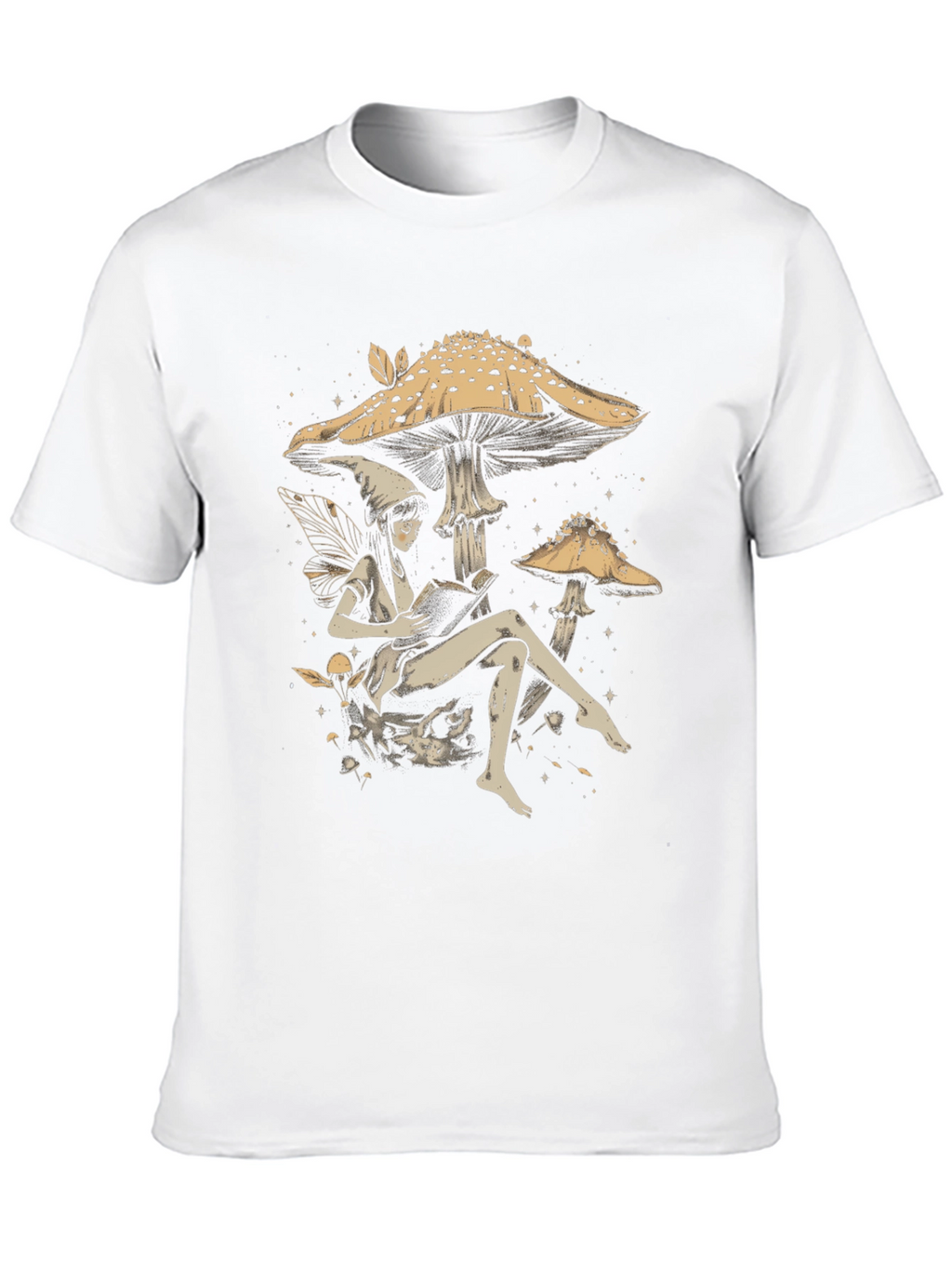Fairy Reading Under Mushroom T-Shirt