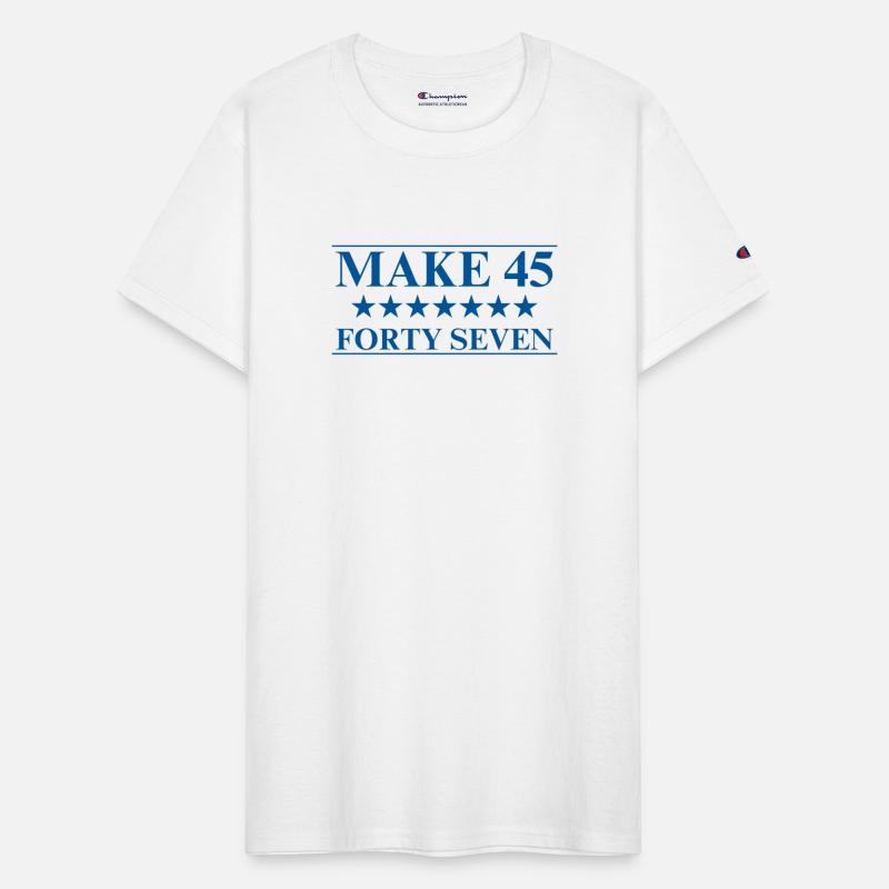 Make 45 Forty Seven Blue Text