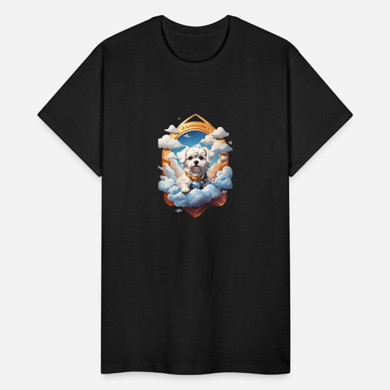 Maltese Dog Between Clouds