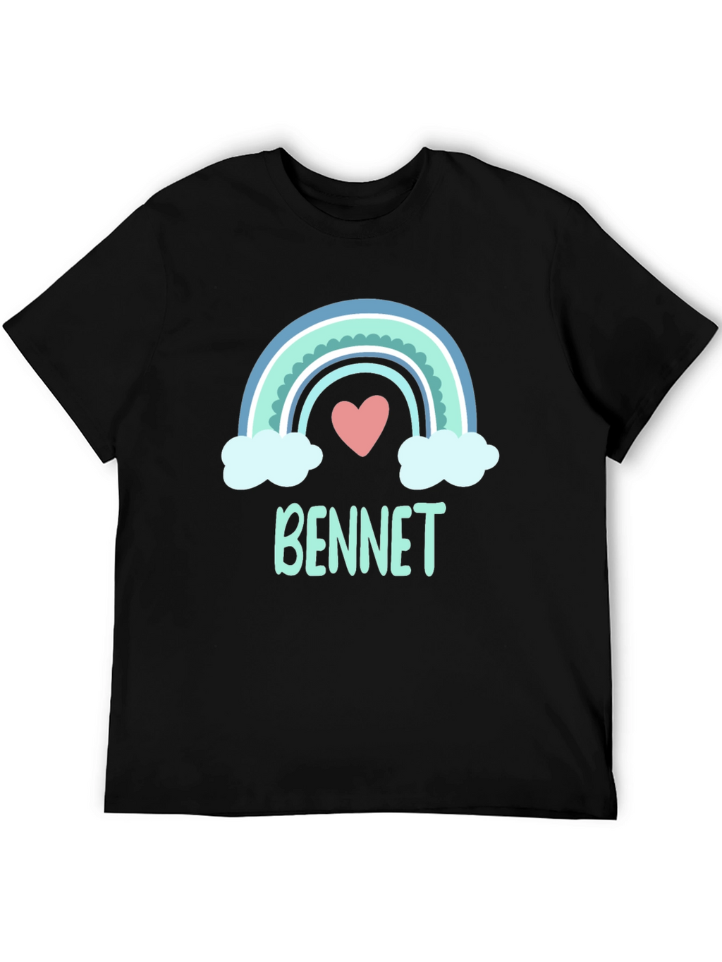 Bennet Rainbow Heart Black T-Shirt