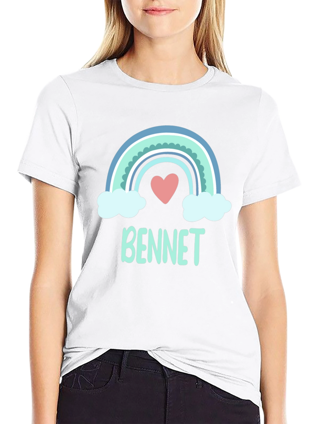Bennet Rainbow Heart Black T-Shirt